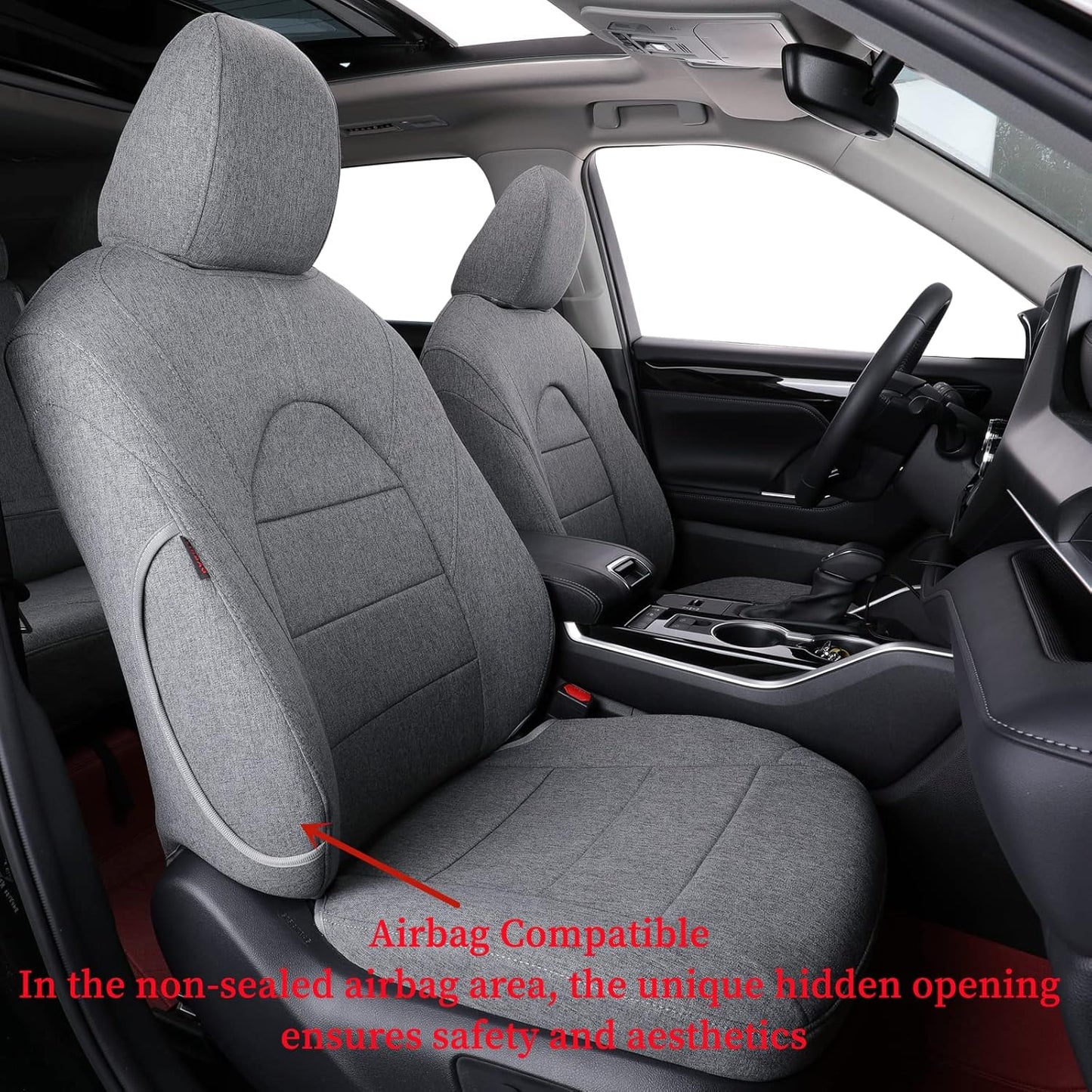 coverdream Custom Seat Covers Compatible with Select Toyota Camry SE,SE Sport,XSE 2012 2013 2014 2015 2016 2017 Models (Gray,Full Set)