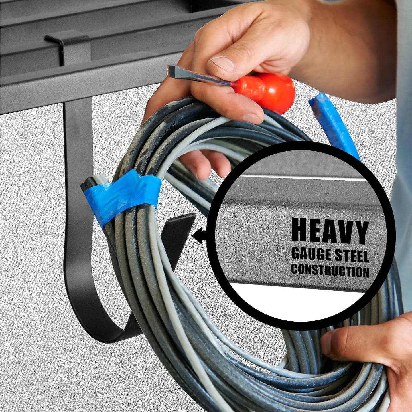 2 Pack Heavy Duty Garage Wall Shelving, 1' x 4' Wall Mount Storage, Holds 200 lbs Each, Garage Shelving Wall Mounted, Storage Rack with Hooks (Black)