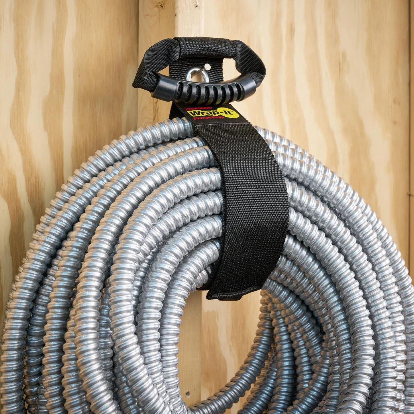 Easy-Carry Wrap-It Storage Straps - 28” (2-Pack) Black with Grommet - Cord Wrap and Hose Organizer for Your RV Tool Kit