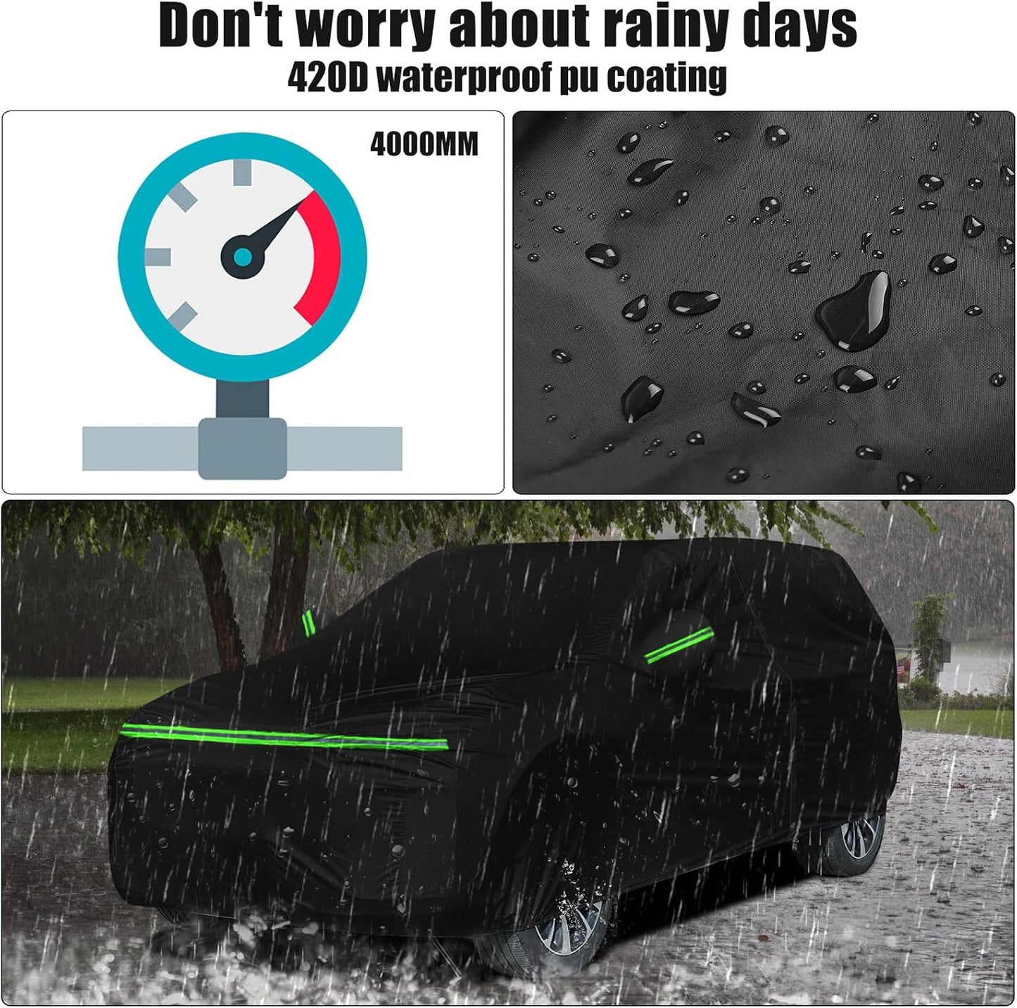 Waterproof Car Cover Compatible with 2015-2022 Chevrolet Trax LS/LT, 420D All Weather Car Covers with Zipper Door for Snow Rain Dust Hail Protection