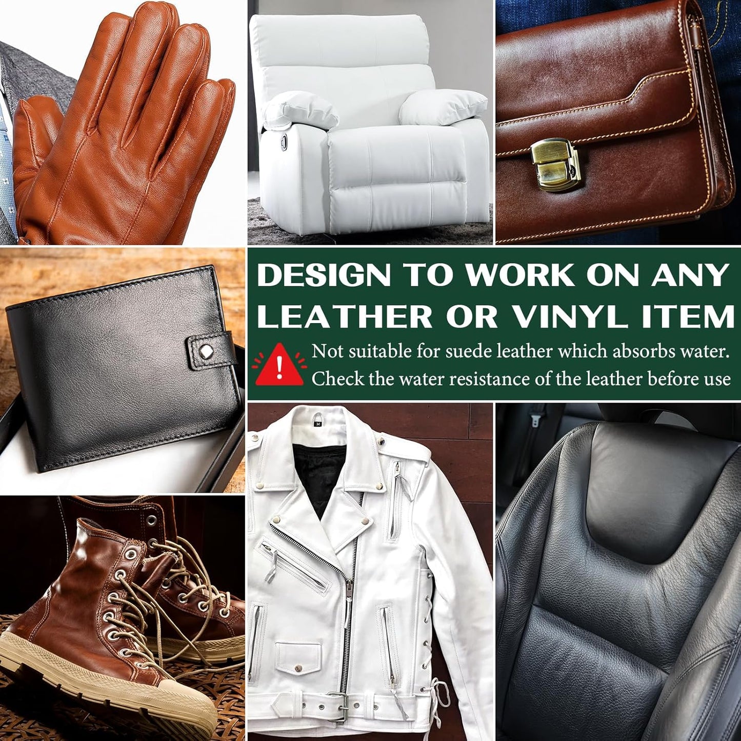 Medium Brown Leather Repair Kit, Leather Recoloring Balm – Restore & Repair Faded Leather on Couches, Car Seats, Shoes & Furniture | Leather Color Restorer & Conditioner | Easy DIY Application