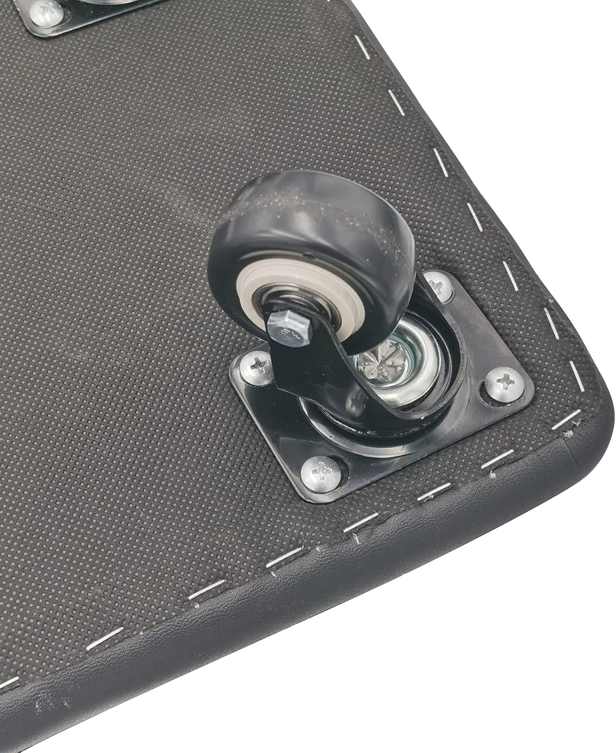 Roller Seat 360 Degree Rotating Low Stool with Wheel Chair PU Leather Universal Swivel Wheels Stool for Home Office Fitness and Garage (Rectangle Black)