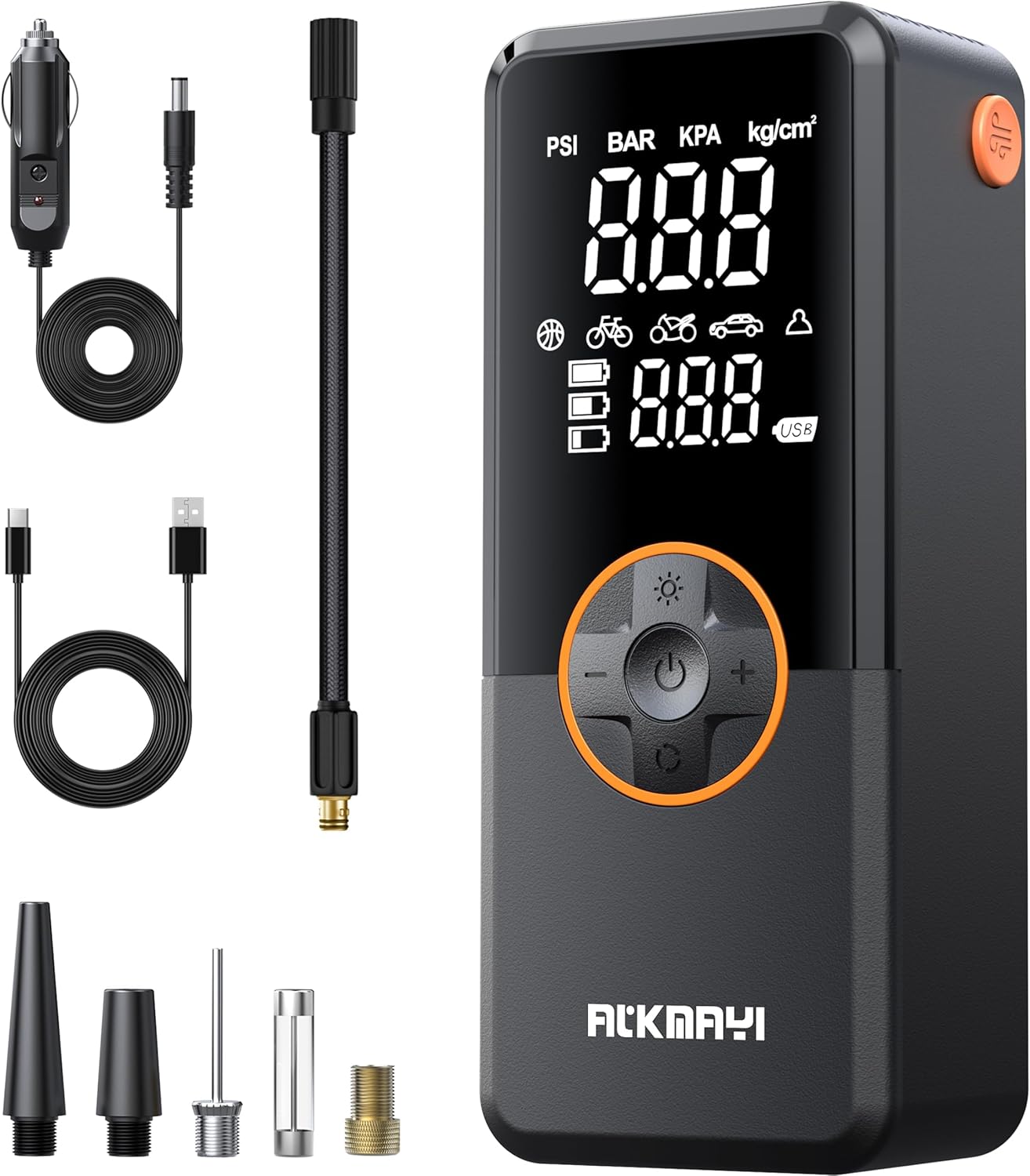 Tire Inflator Portable Air Compressor, 150PSI Air Pump for Car Tires, Cordless Air Compressor with Inflation and Deflation Modes, 12V DC Tire Pump for Car, Motorcycle, Bicycle, Balls