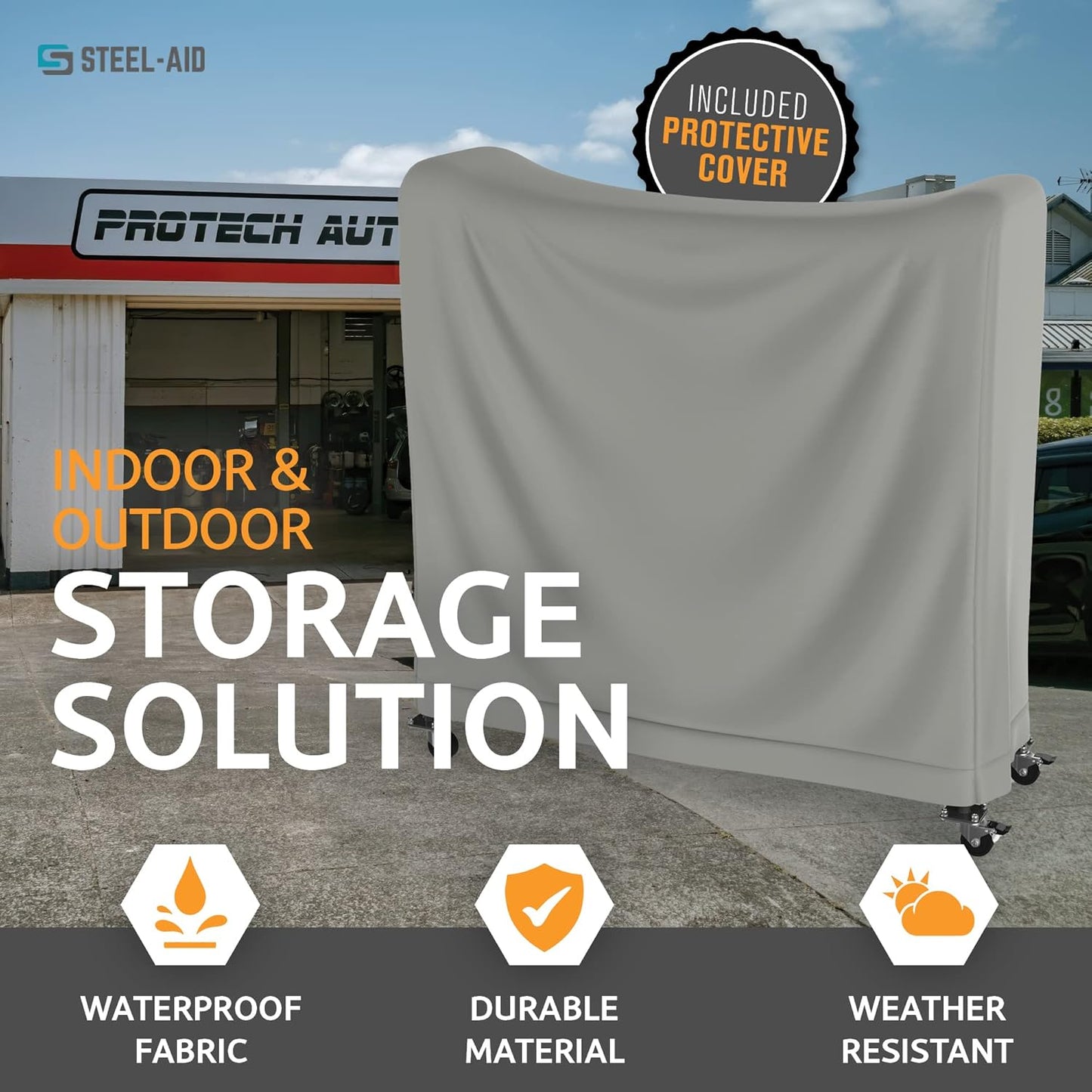 STEELAID Tire Storage Rack - Rolling Rack for Garage - Indoor/Outdoor Shelves 60 inch Organizer