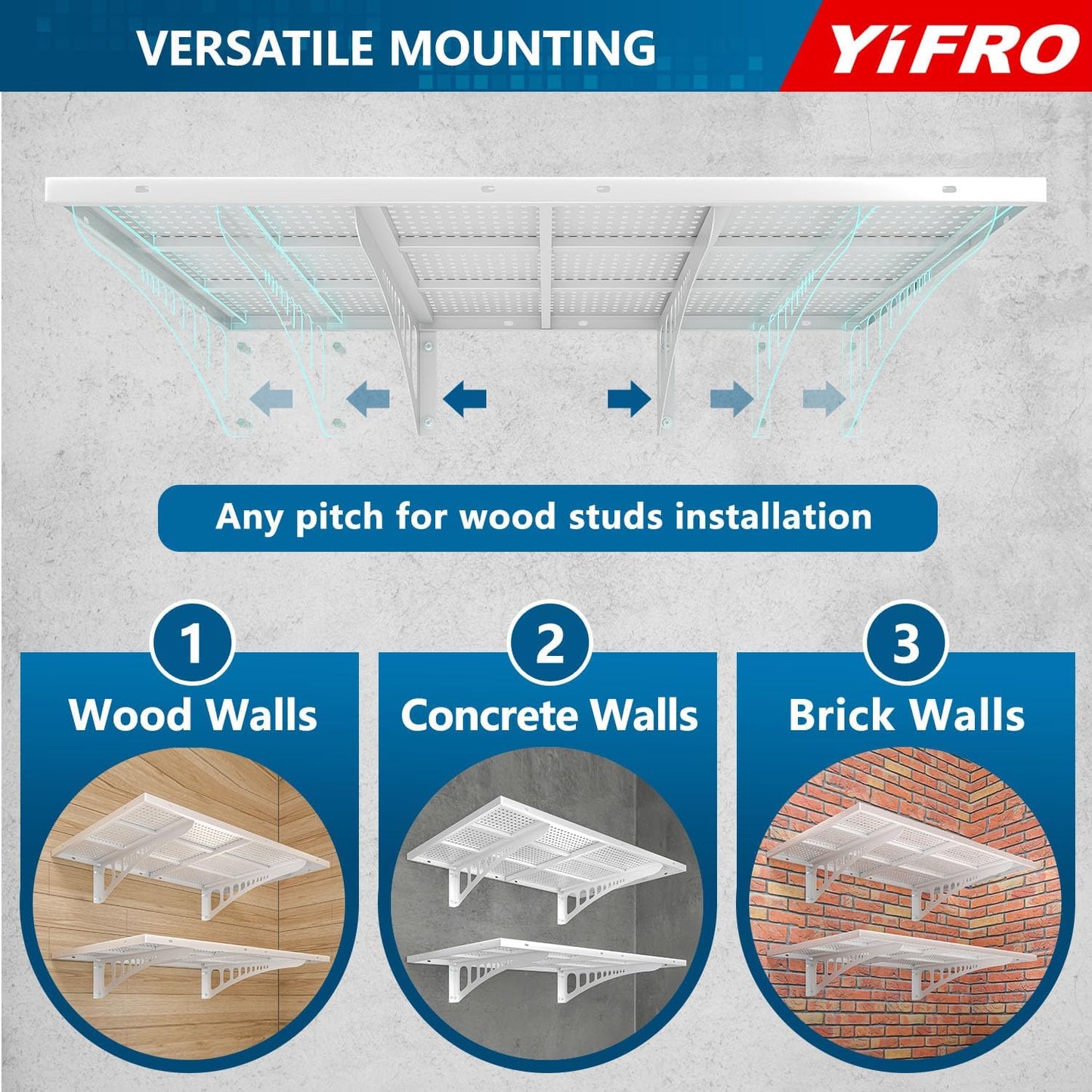 4-Pack 2x3ft Heavy Duty Garag e Wall Shelving, 1000 lbs Load Capacity, Garage Shelving Wall Mounted, Garage Storage Rack with Hooks, White