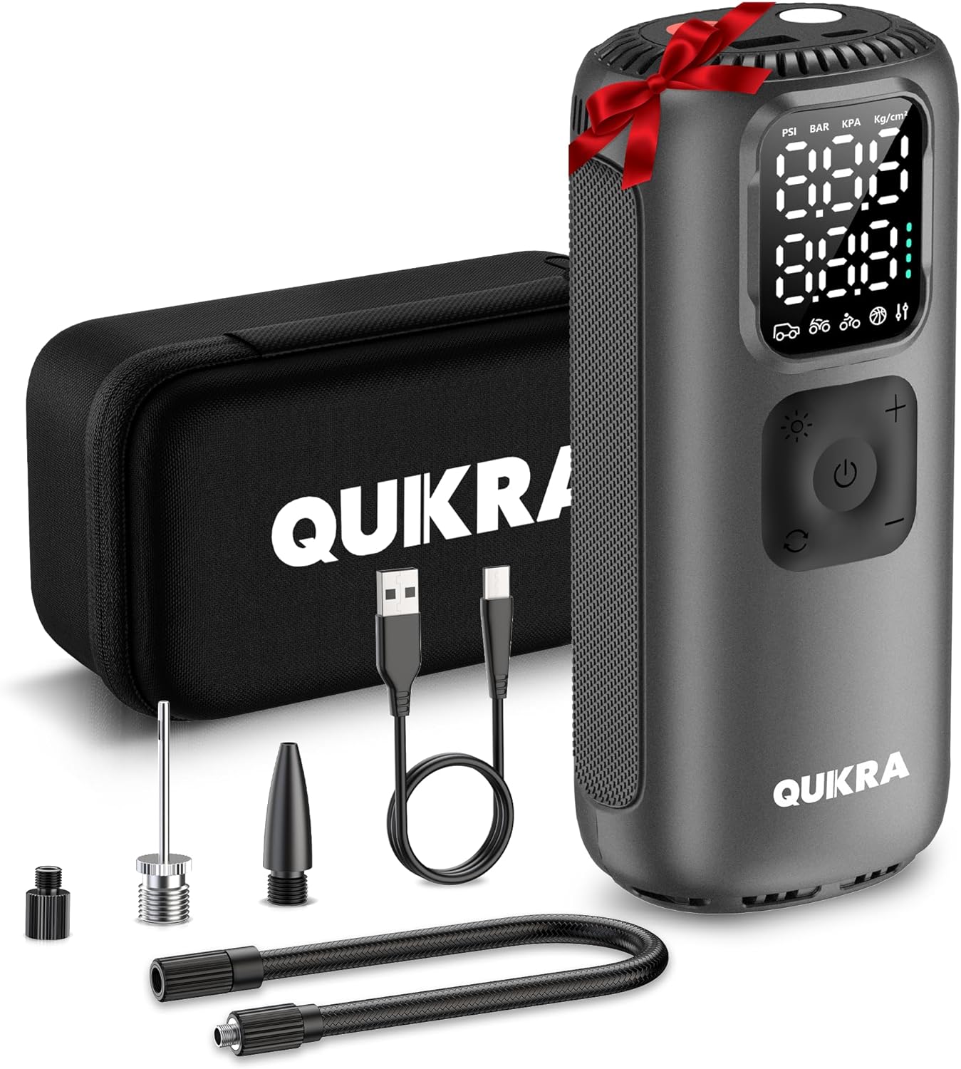 T22 Tire Inflator Protable Air Compressor, 160PSI Air Pump, 3× Faster Auto Cordless Tire Pump, Smart Electric Pump with LED Light and Digital Display for Car Motorcycle Bike and Ball, Gray