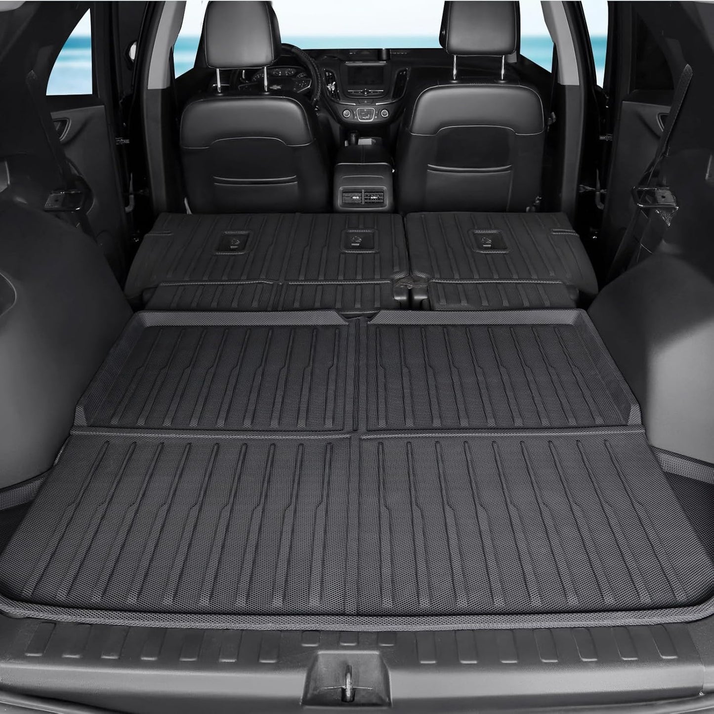 Floor Mats Set Cargo Liner and Backrest Mat for for Chevy Chevrolet Equinox/GMC Terrain 2018-2024, All Weather TPE Full Mat Set Cargo Mat for Equinox Accessories