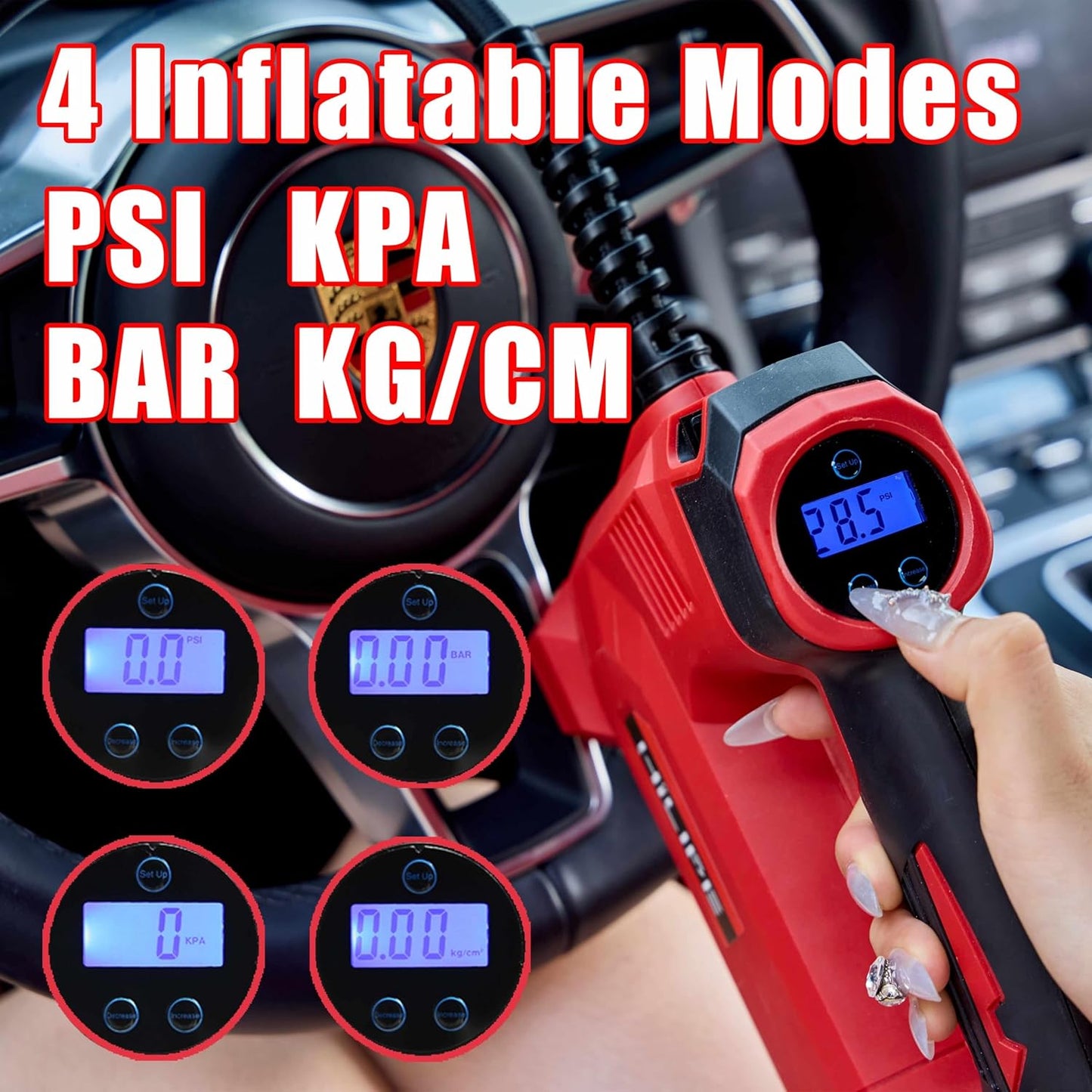 Cordless Tire Inflator Portable Air Compressor for Milwaukee M18 Battery,Lithium Car Air Pump, Auto air pump with Digital Pressure Gauge for Car tires, Bicycle, Ball(Tool Only, NO Battery)