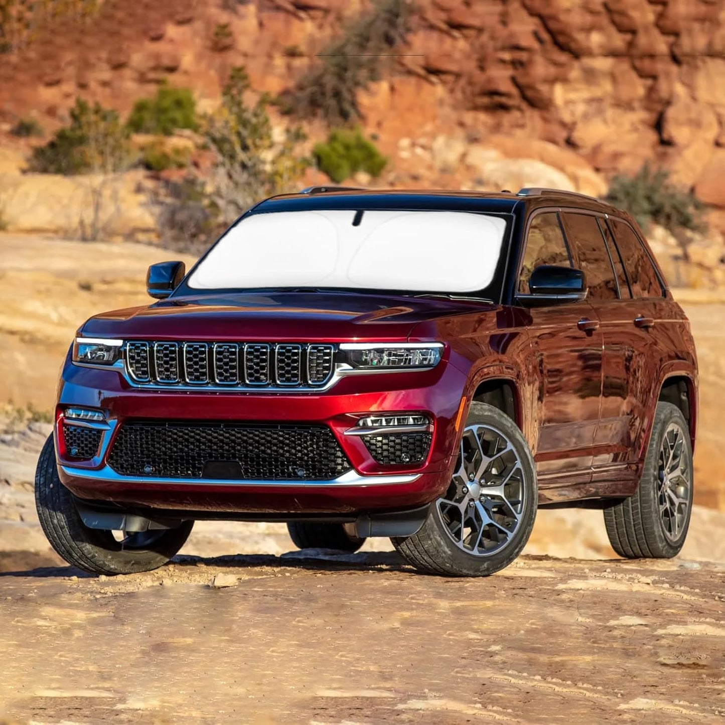 Sunshade for Cherokee Windshield Sun Shade for Jeep Cherokee 2014-2024 2025 (Not for Jeep Grand Cherokee) Accessories Front Window Sun Visor Protector Cover for Windshield Blocks UV Rays