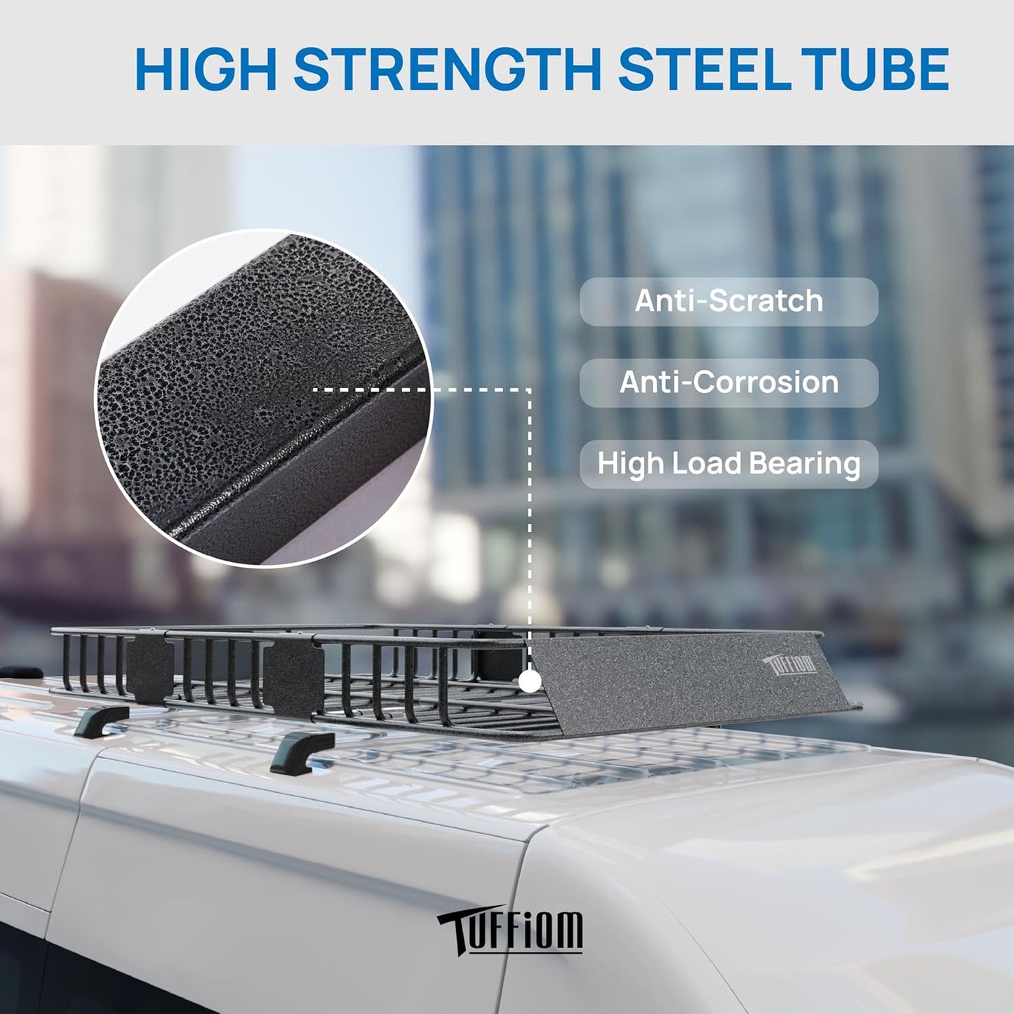 Bonnlo 250lbs Extendable Rooftop Cargo Carrier, 64×39×6inch Universal Roof Rack Basket with 4×Straps, Car Top Rack Luggage Holder for SUV/Truck/Van