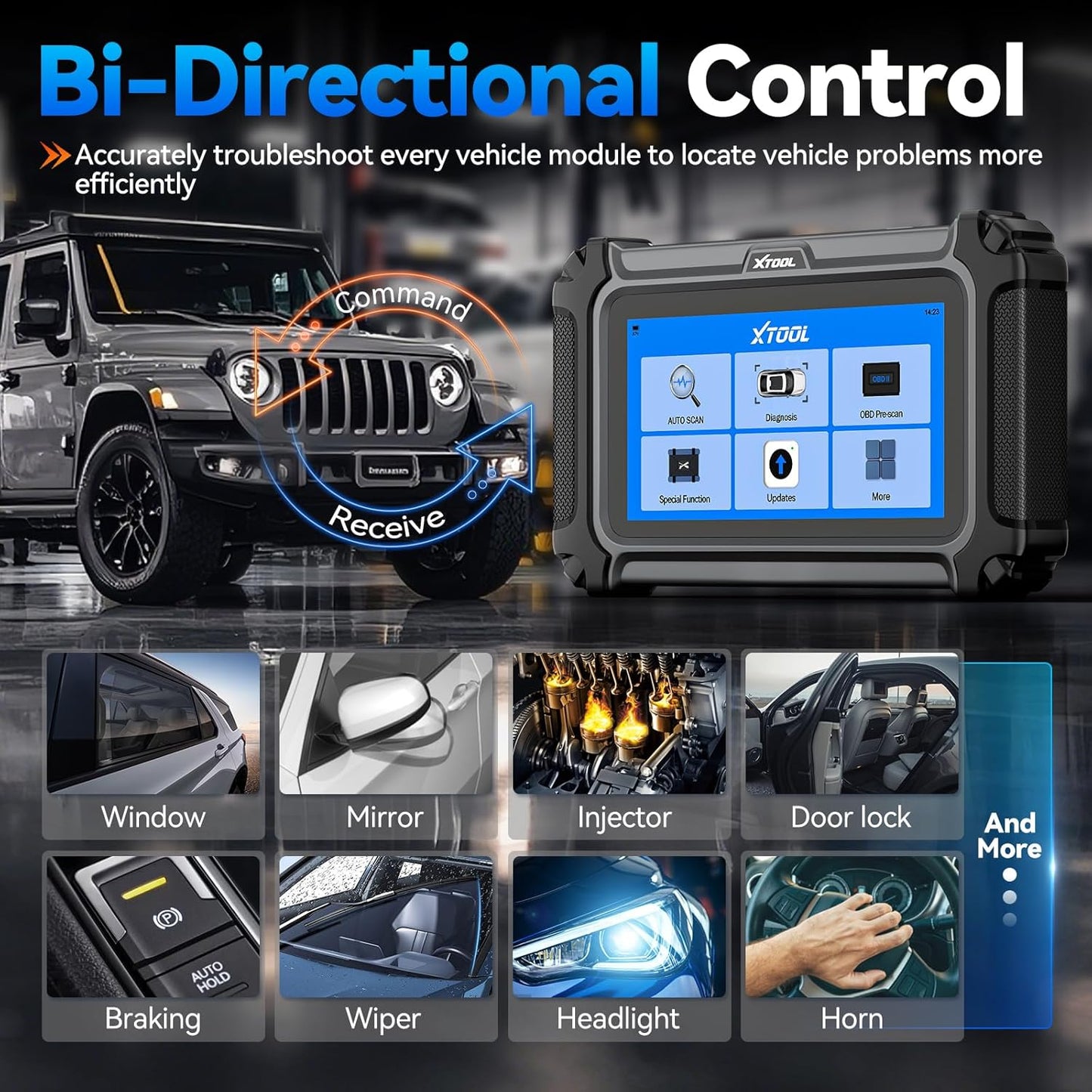 XTOOL IP500 for Jeep OBD2 Scanner, Full Systems Bi-Directional Scan Tool for Jeep/Dodge/Chrysler, with FCA AutoAuth, OBD2 Scanner Tool with All Reset -(Injector/EPB/ABS/BMS),CANFD,Lifetime Update