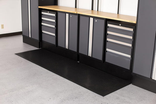 G-Floor Performance Vinyl Garage Runner Small Coin Pattern (Midnight Black, 27" x 60")