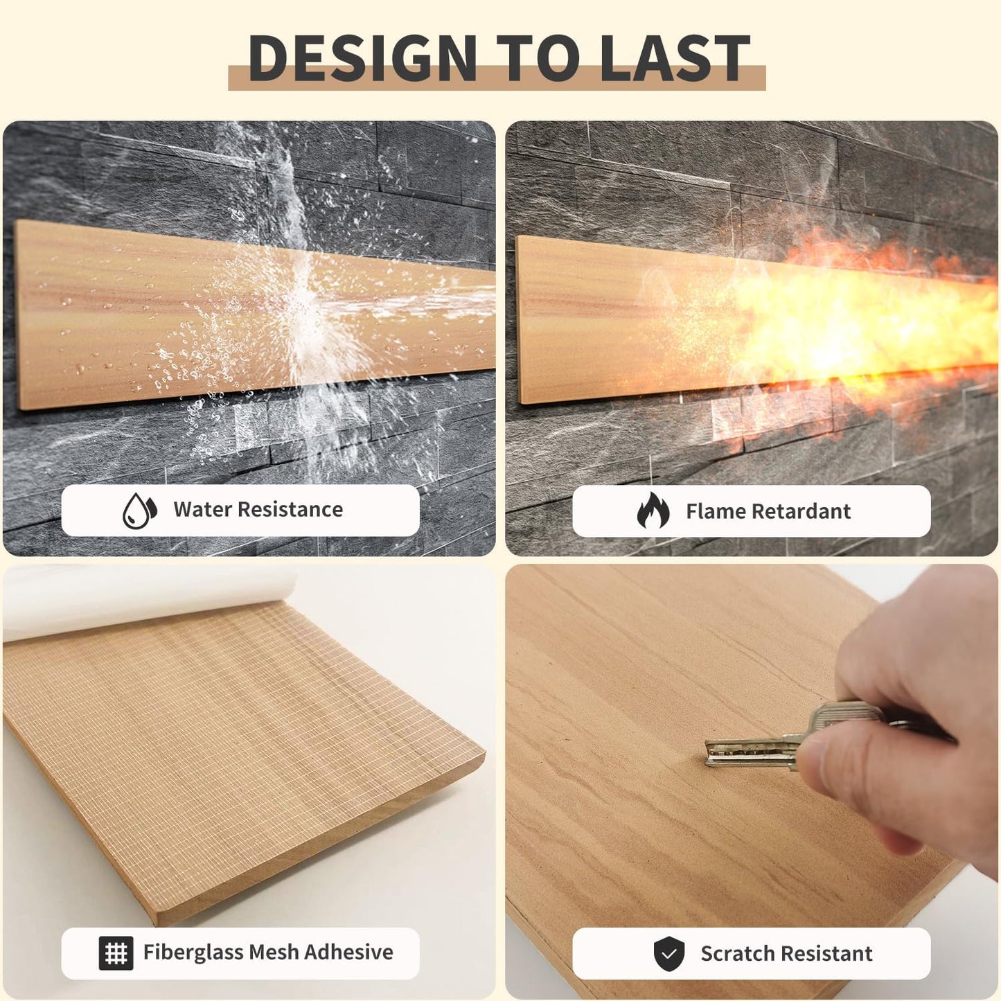 GWP01 Wood Grain Garage Wall Protector Car Door Protectors, Garage Accessories, Parking Stopper for Garage, Tool-Free, Designed in Germany (4.5mm Wood Grain)