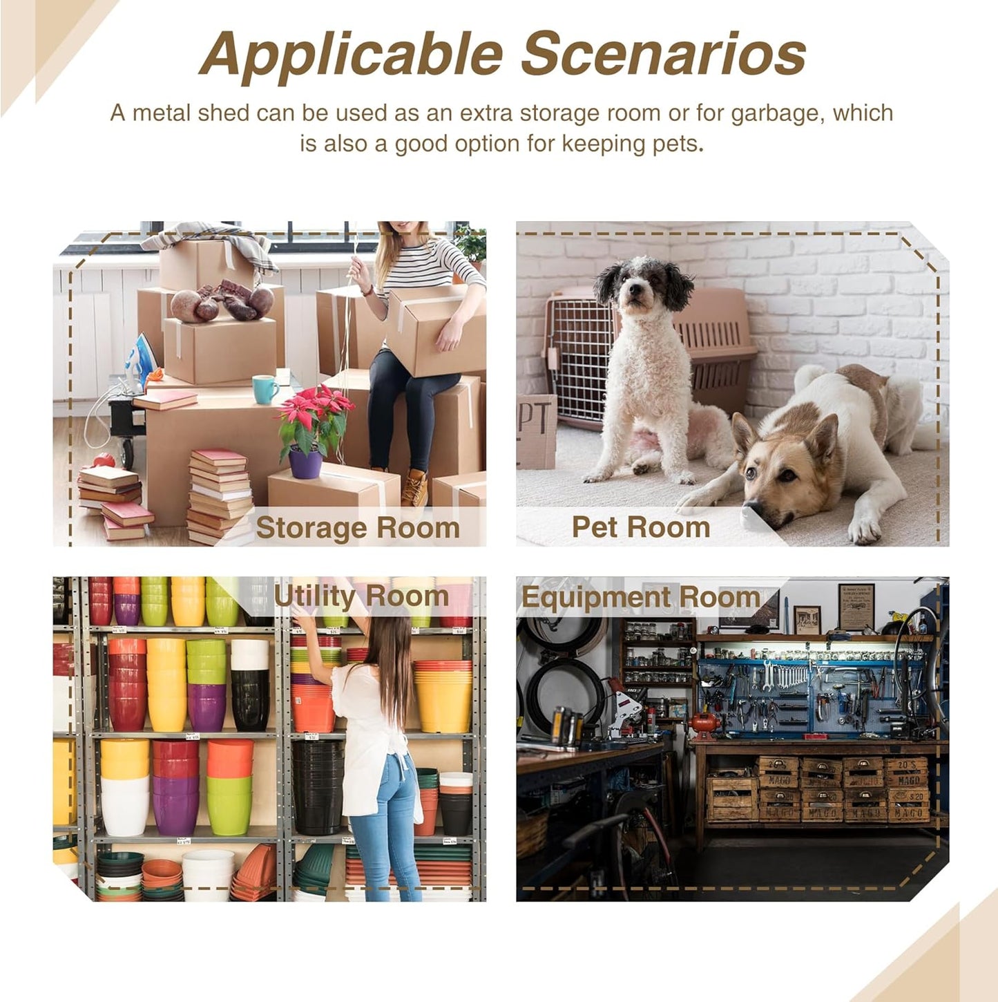 8x6 FT Outdoor Metal Storage Shed with Lockable Door & Floor Frame, Heavy-Duty Garden Tool Shed, Weatherproof Steel Utility Shed for Backyard, Patio, or Lawn Organization