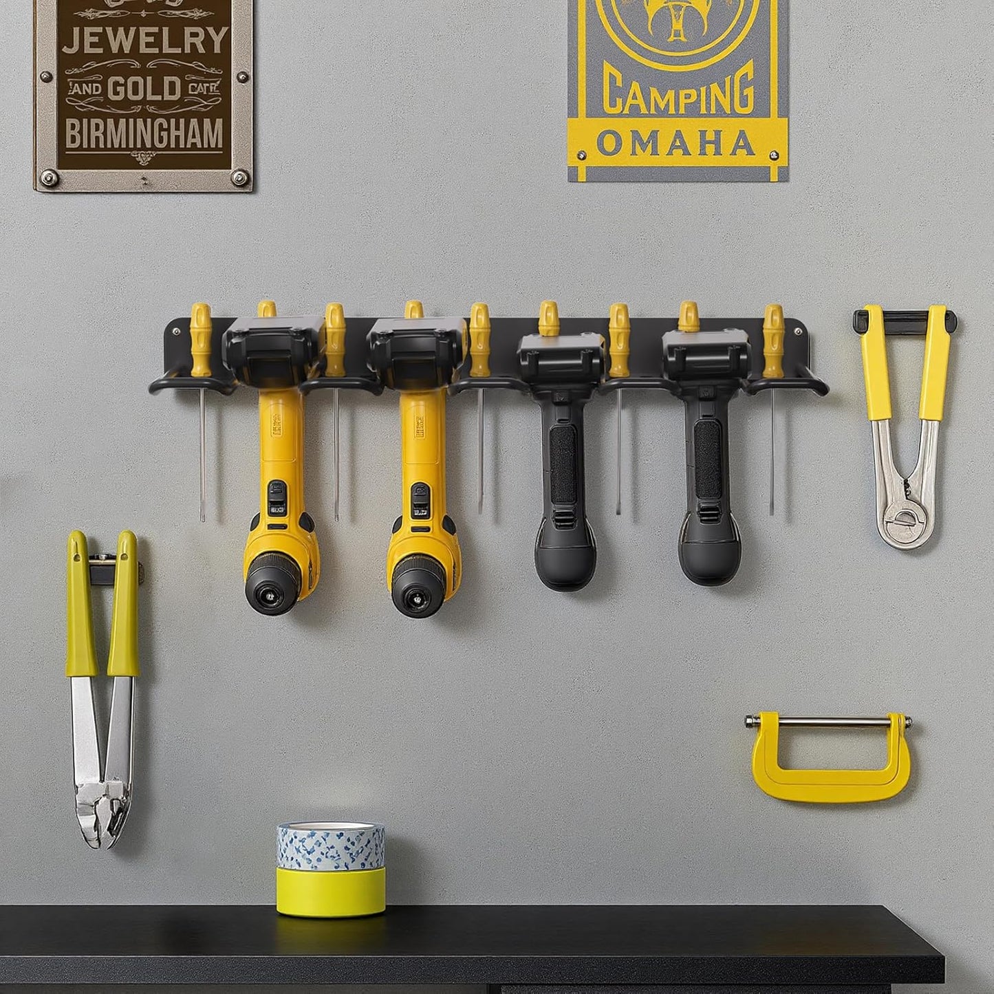 oviitech Power Tool Organizer Wall Mount，Power Tool Storage Rack for Garage Workshop, Father