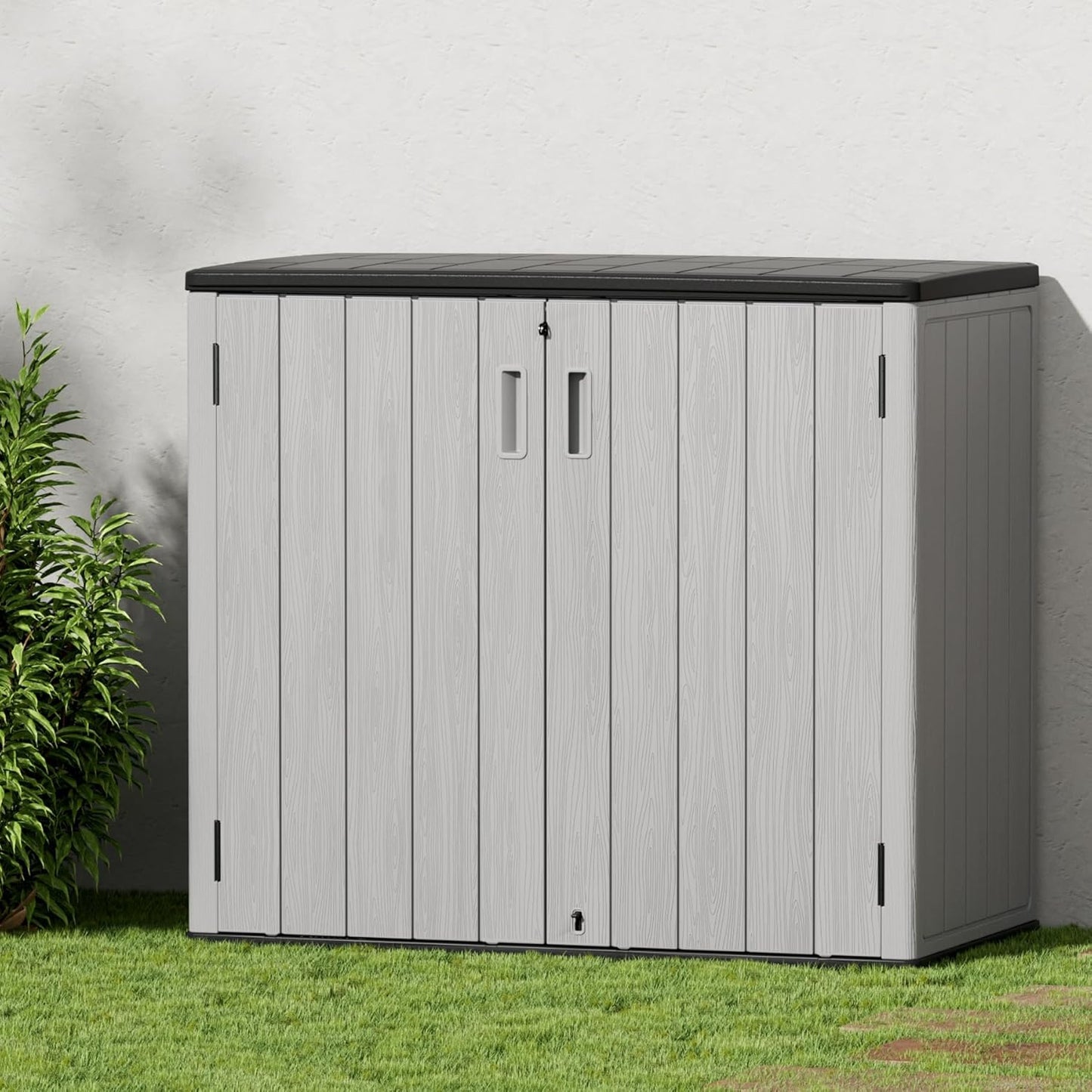 Outdoor Storage Cabinet for Patio & Garden Shed, 37Cu.ft Outdoor Storage Shed Waterproof,Horizontal Outdoor Cabinet for Garage, Pool Storage.