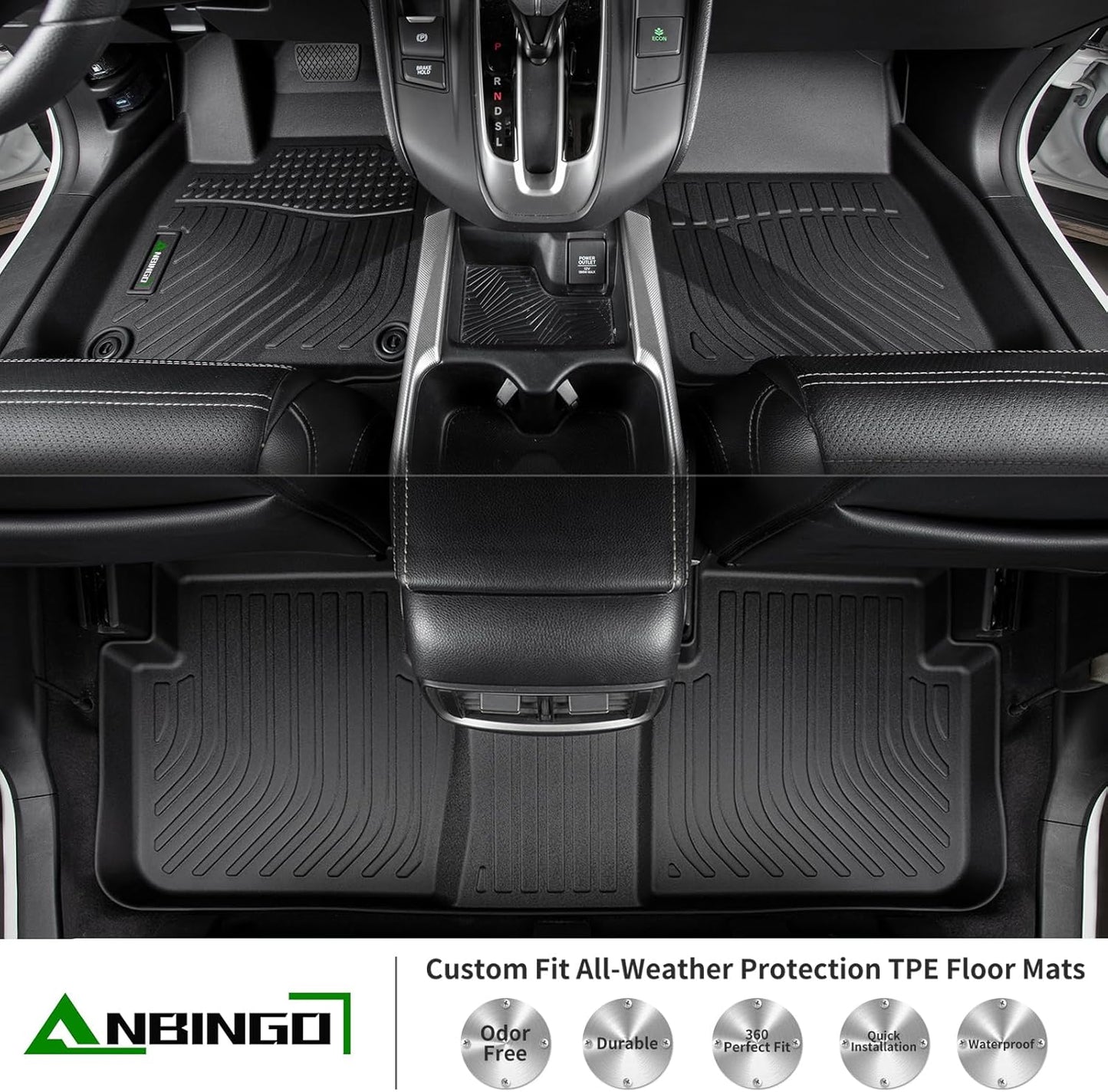 ANBINGO® Floor Mats & Cargo Liner for VW Atlas Cross Sport 2020 2021 2022 2023 2024 2025 (5 Passenger), SE | SEL | SEL R-Line | SEL Premium R-Line, Volkswagen Waterproof Car Floor Liners Full Set