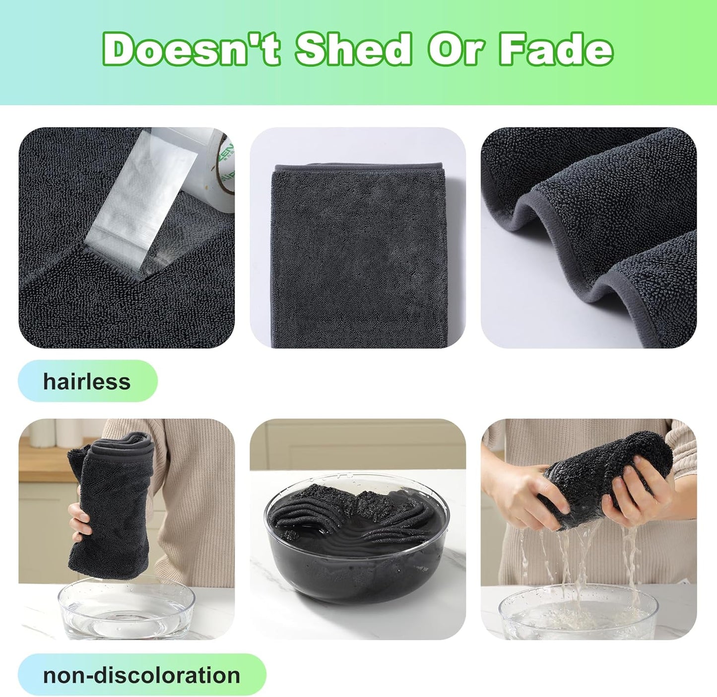 JOYMOOP Car Dry Towel, Quick Drying, Medium Size, Microfiber Cleaning Cloth, Dark Grey, 35.4 x 23.6 Inches, 2 Pack for Boates, RVs, SUVs, Trucks, Cars