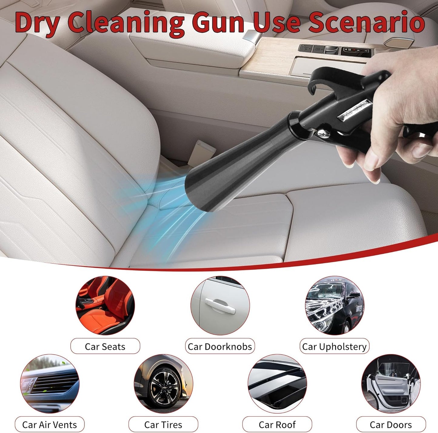 HANDY High Pressure Car Interior Cleaning Gun Interior Dryer Hair Dryer Car Detail Gun Fast Drying Blows Away Dust and Dirt Using Air