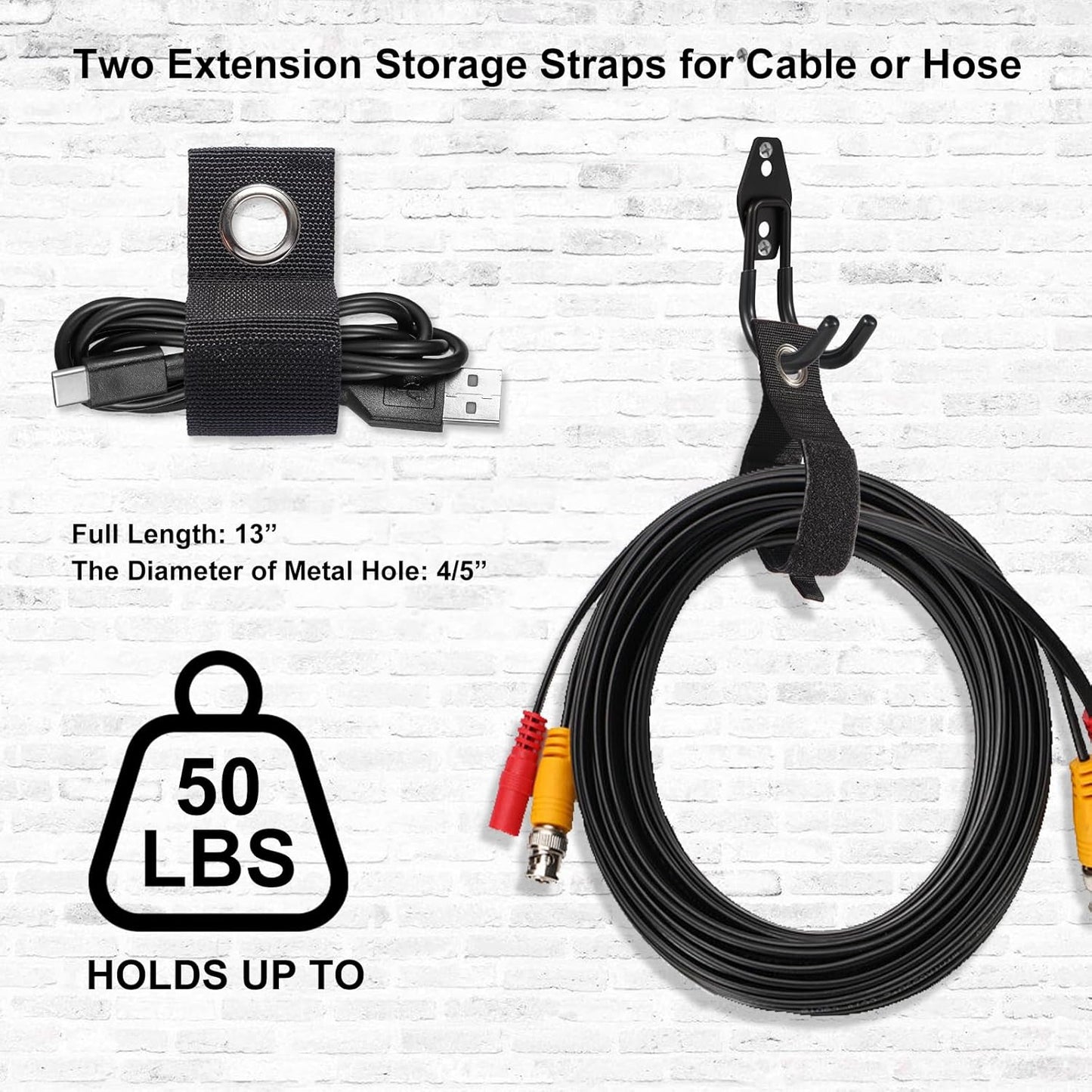 Garage Hook Heavy Duty Wall Storage Hangers, 22 Pack Garage Storage Hooks Steel Tool Black for Ladders, Ropes, Garden Tools