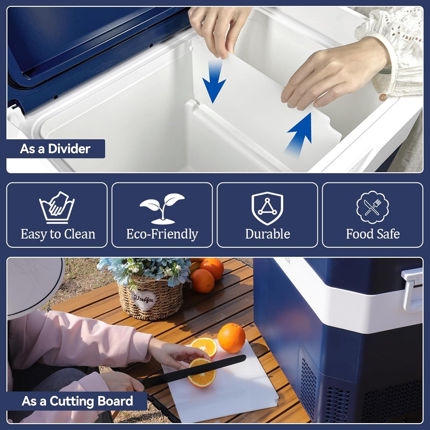 Car Fridge Portable 12V Refrigerator 45 Quart 12 Volt Freezer Compressor Cooler 12V/24V DC 110～240 V AC for Truck Van RV Camper SUV and Home Use