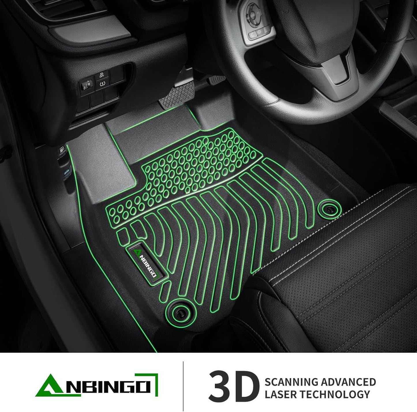 ANBINGO®Floor Mats Fit for Ford Maverick Hybrid Only 2025 2024 2023 2022 All Weather Mats for Ford Maverick Hybrid TPE Car Mat Rugs for Maverick Hybrid Rubber Trunk Carpet Automotiv Accessories