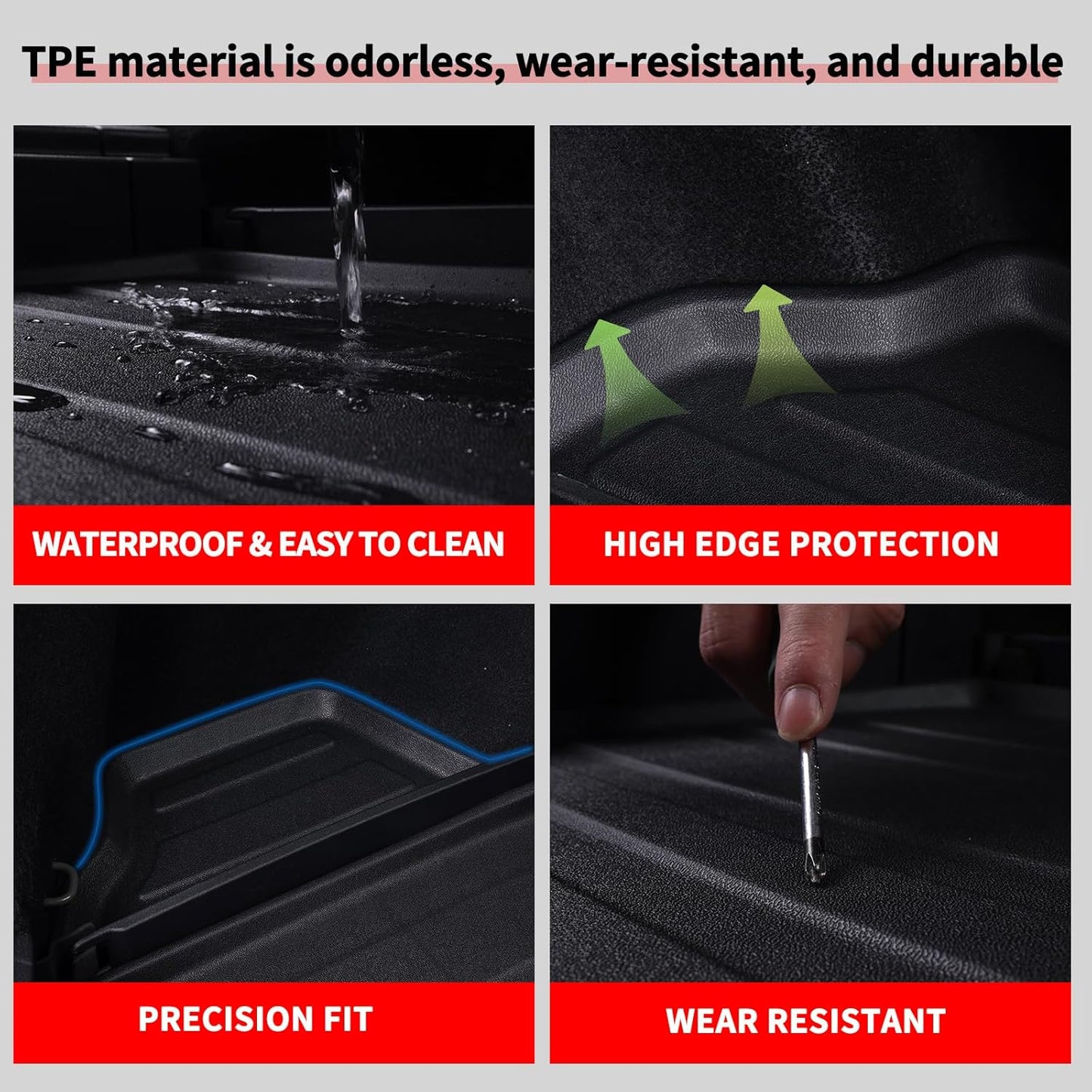 Floor Liners for 2025 Acura ADX TPE All Weather Protection 1st & 2nd Row Car Floor Mats 2025 ADX Accessories-Black