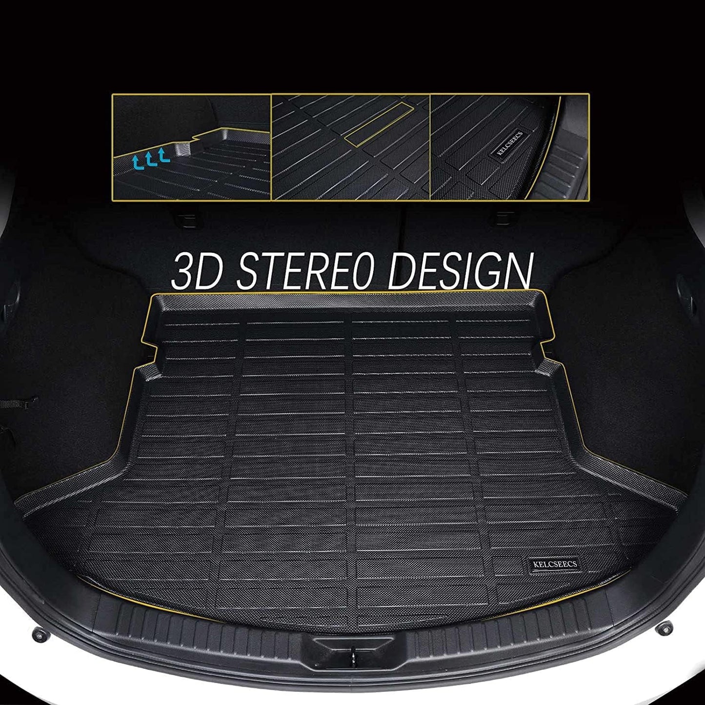 KELCSEECS Floor Mats & Cargo Liner Full Set Custom for 2025 2024 2023 Hyundai Ioniq 6 Car Mats Automotive Cargo Mat Floor Liners Trunk Liner Hyundai IONIQ 6 All Weather Trunk Mat Accessories Black