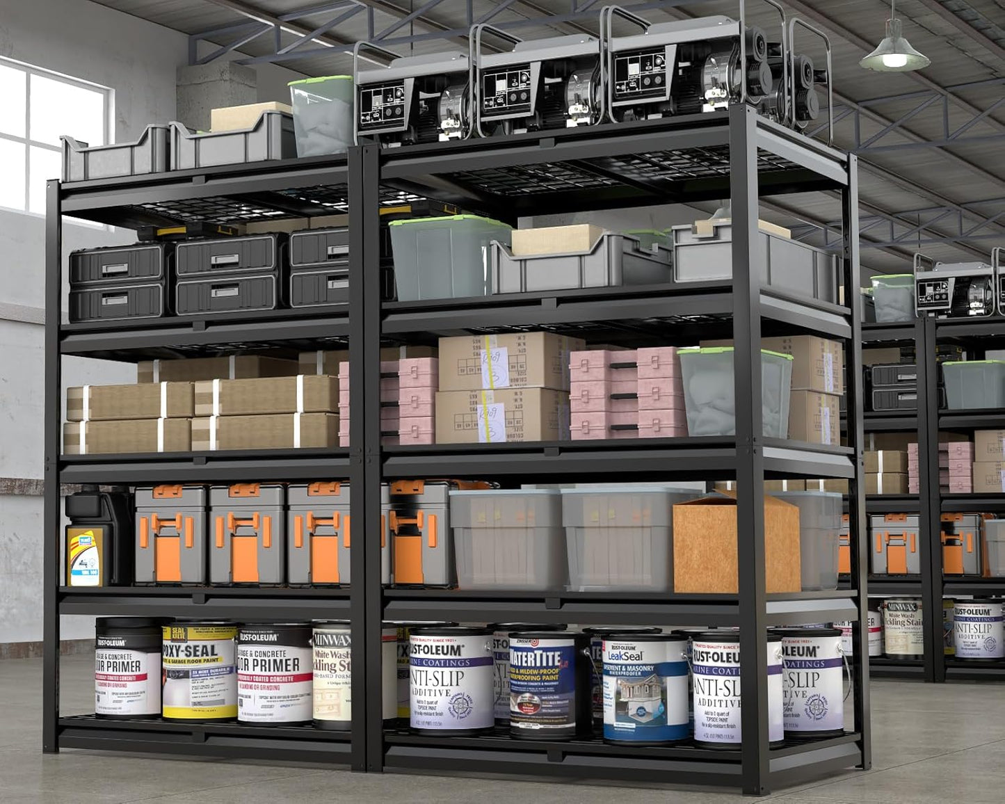 PrimeZone Heavy Duty Garage Shelving 5 Tier Heavy Duty Storage Shelves Adjustable Industrial Metal Wire Shelf Unit for Garage,Basement,Pantry,Warehouse,Commercial,36" W X 16" D X 72" H 3Pack