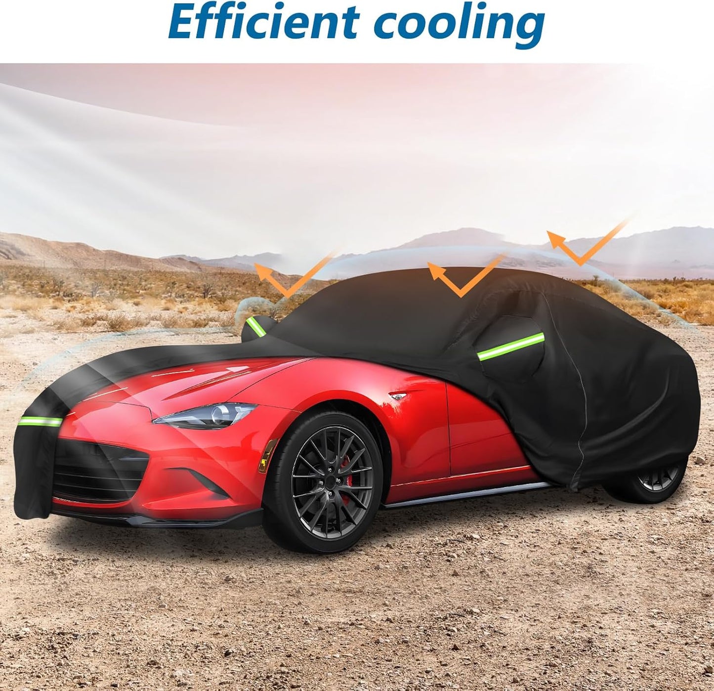 Waterproof Full Car Cover Custom Fit for Mazda Miata MX-5 1989-2023, All Weather OutdoorWindproof Heavy Duty Protection with Zipper and Soft Cotton Lining, Storage Bag(Black)