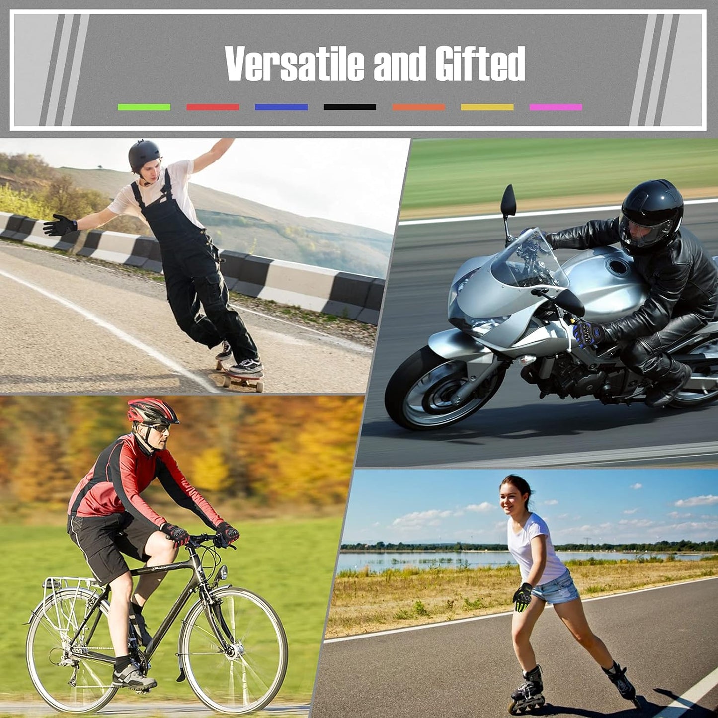 COFIT Motorcycle Gloves Breathable, Touchscreen Motorbike Gloves Anti-Slip with Good Grip Hard Knuckles Protection for Men Women Motocross, BMX ATV MTB Cycling, Road Racing - Orange XL