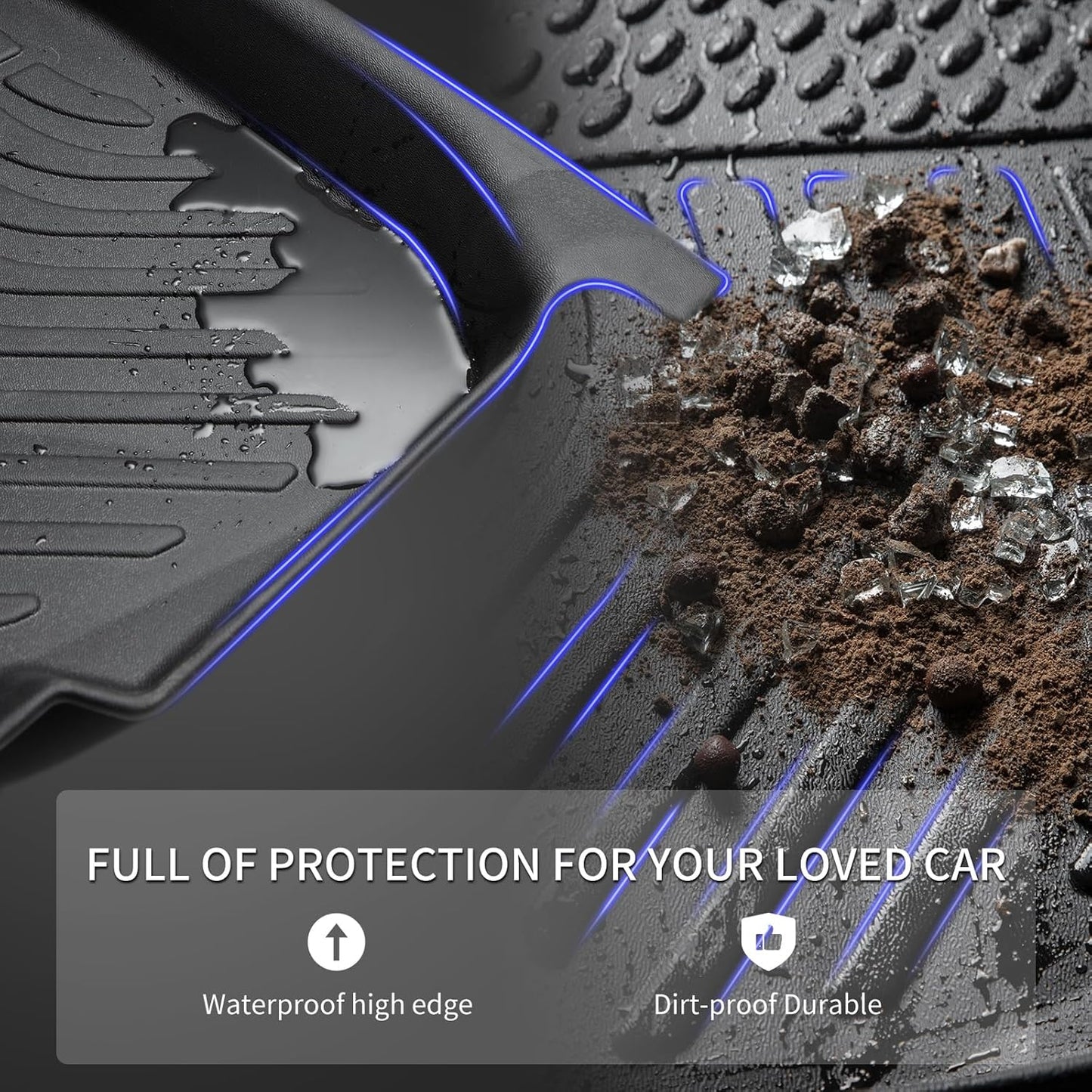 KELCSEECS Floor Mats Custom for Volkswagen Taos 2025 2024 2023 2022 All Season Guard for Car Mats TPE Odorless Taos All Weather Floor Liners Fits Front & Rear Row Full Set Accessories Black