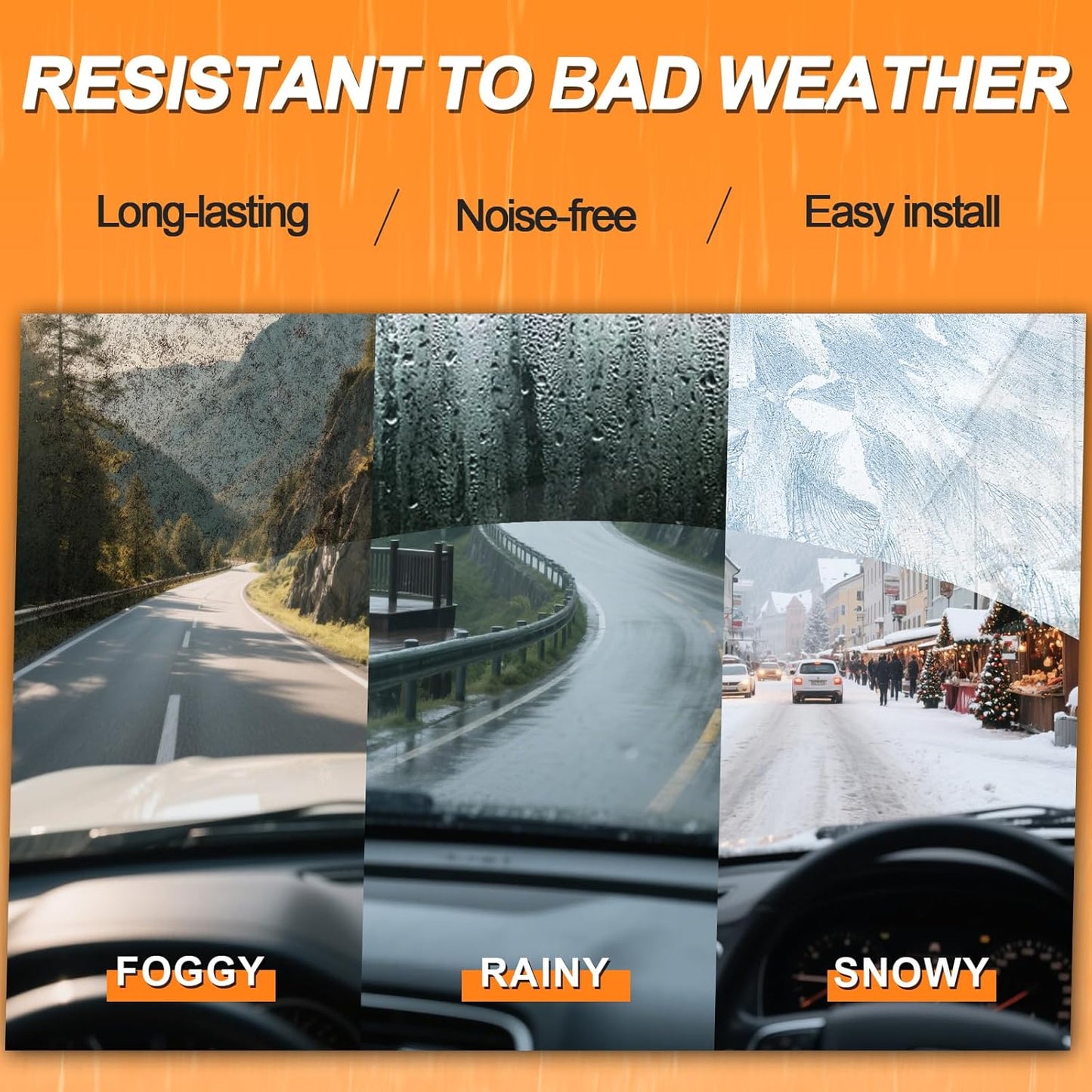 HULADAED® 28''+14''+14'' Windshield Wipers Replacement for Honda Fit 2020-2009,Silicone Front Rear Wiper blades for MY Car-All Weather & Quiet(3 PACK)