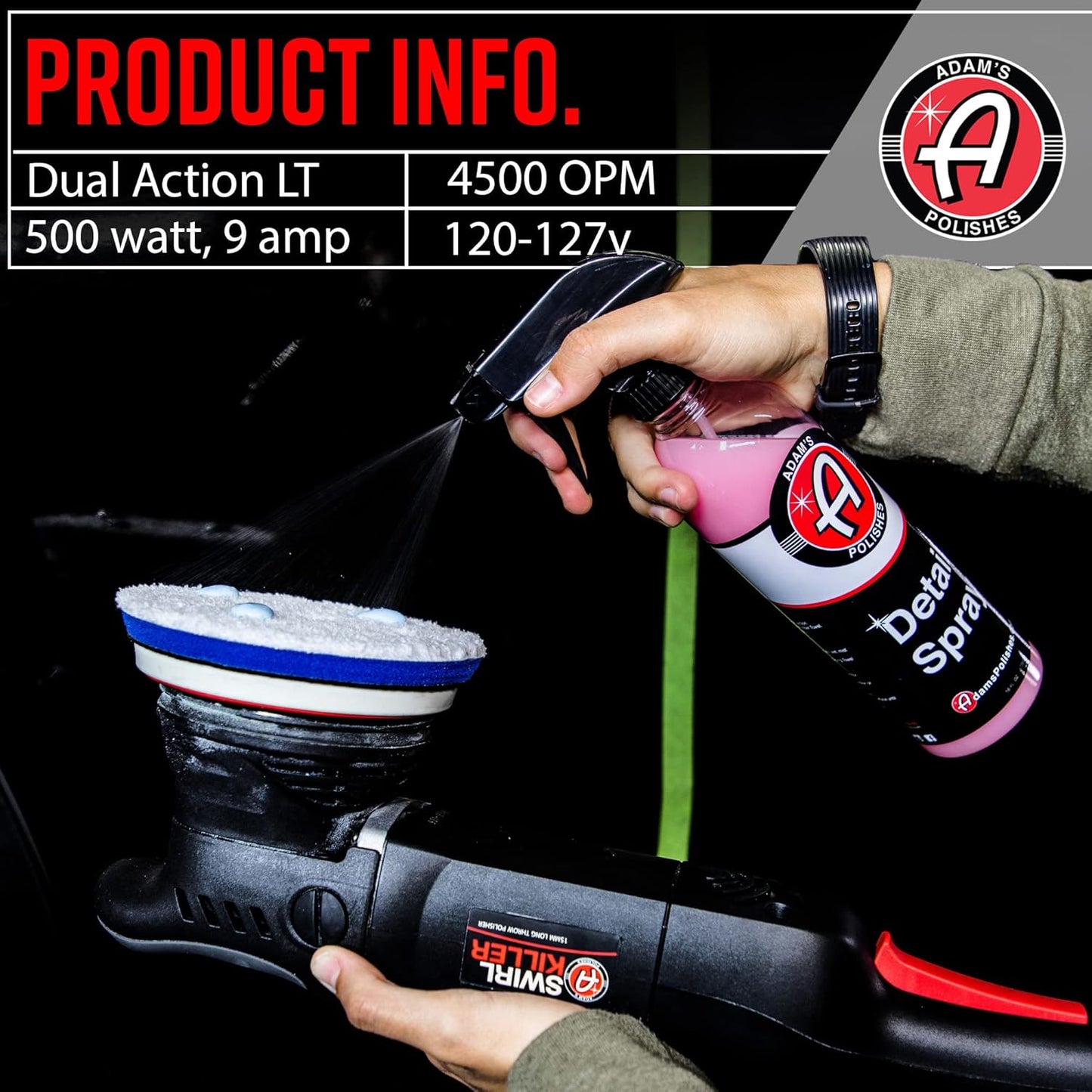 Adam's Polishes Swirl Killer 15mm Car Polisher - Buffer Polisher Dual Action Machine | Use W/Car Polish, Polishing Compound, or Car Scratch Remover | Detailing Car Wash Clay Bar Ceramic Coating