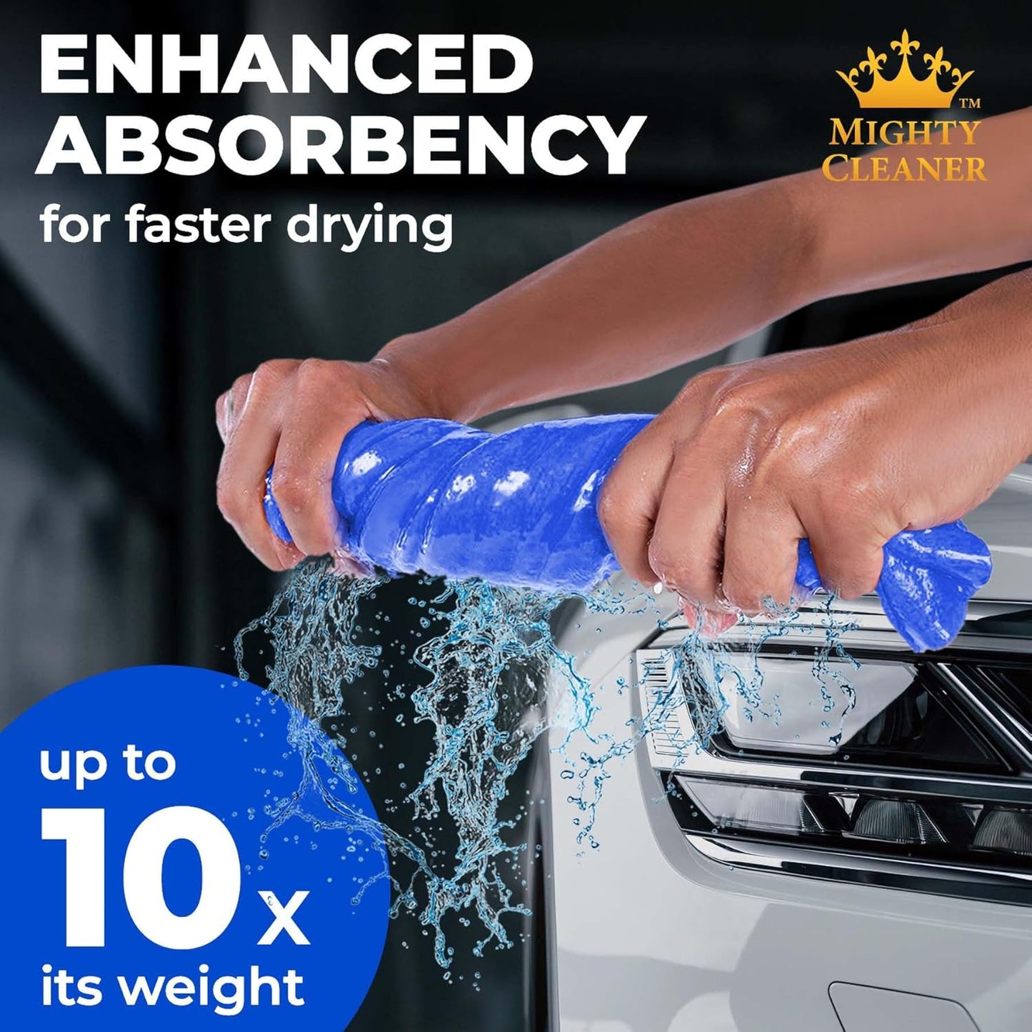 Premium 2pk +1 Free Shammy Cloth - Super Absorbent Chamois Towel - Reusable & Scratch-Free - Soft Car Drying Towels (26"x17")