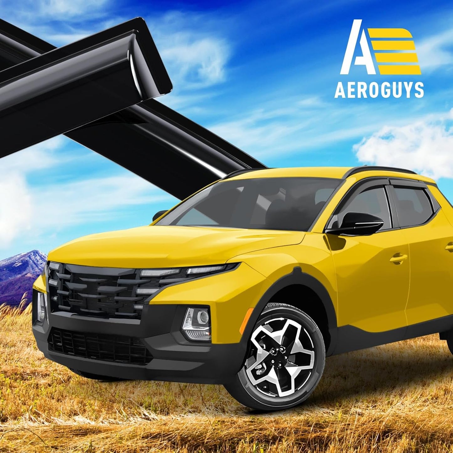 Extra Durable Window Deflectors Tape-On Window Visors Rain Guards Fit for Hyundai Santa Cruz 2022-2025, Sun Visors, Wind Vent for Shades, Exterior Car Accessories - 4pcs. AG0727