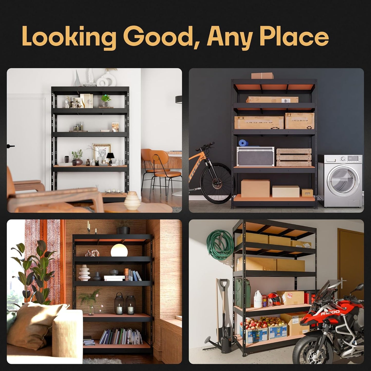 Storage Shelves: 5 Storage Shelves Heavy Duty w/ 3,750 lb Total Load Capacity, 750 per Storage Shelf, 71x47x24 | Perfect Solution for Your Storage Needs, Adjustable Shelving Unit