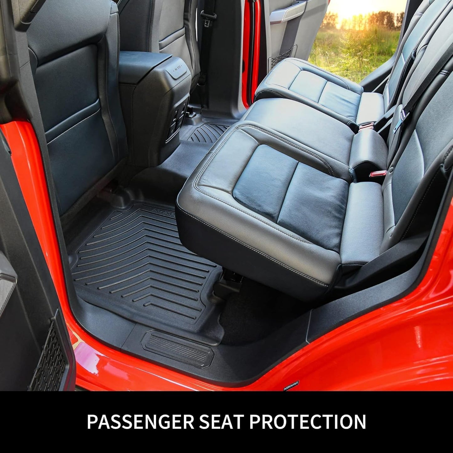 OEDRO Floor Mats Fit for 2020-2025 Kia Soul, Unique Black TPE All-Weather Guard Includes 1st and 2nd Row: Front, Rear, Full Set Liners