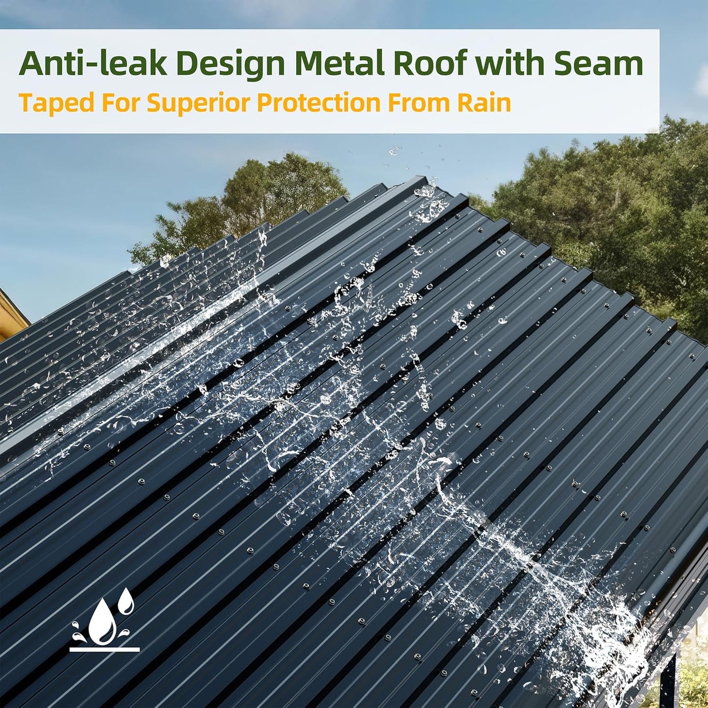 JAMFLY Carport, 12X20 FT Metal Carports, Heavy Duty Carport Canopy with Galvanized Steel Roof and Frame, Metal Car Garage Upgraded Extra Large Garage for Pickup, Boat, Car and Tractors