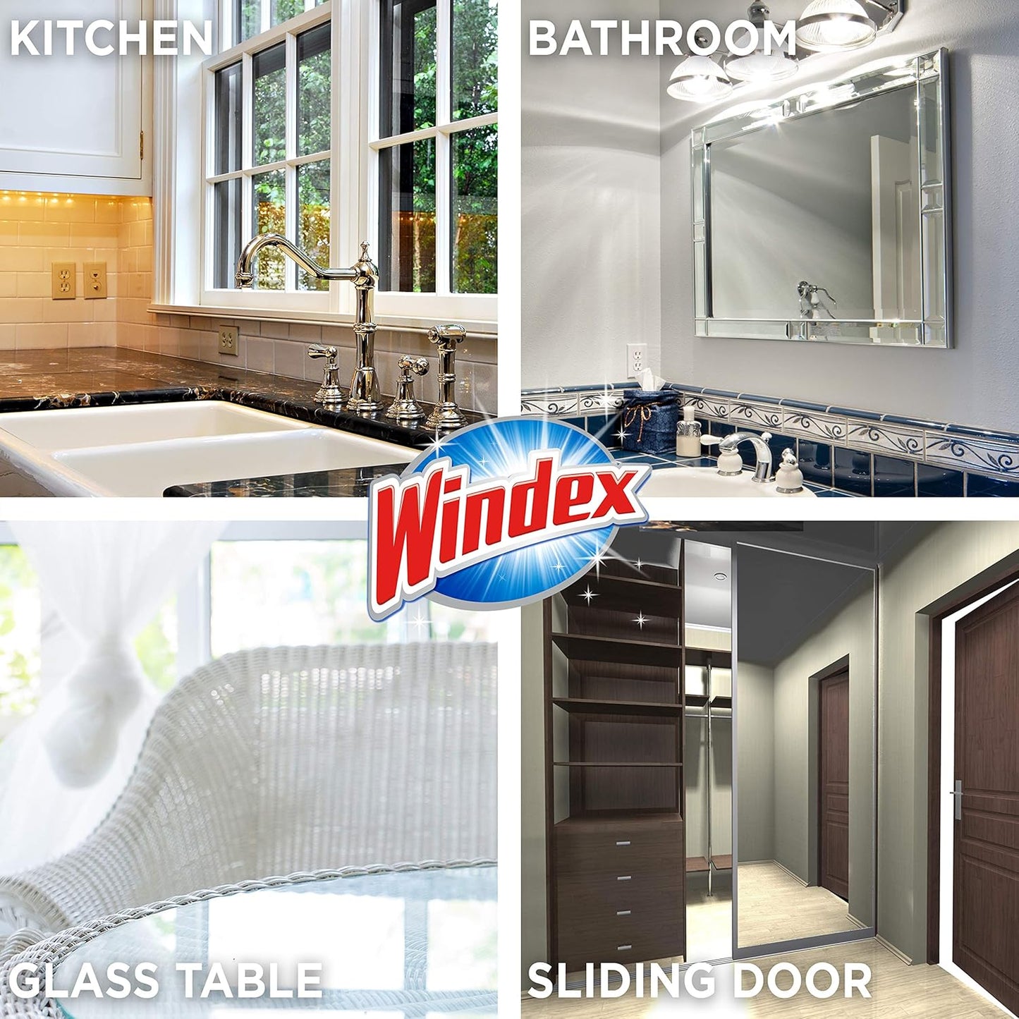 Windex Glass and Surface Ammonia-Free Pre-Moistened Wipes, Crystal Rain Fresh Scent, 25 Count (Pack of 2)