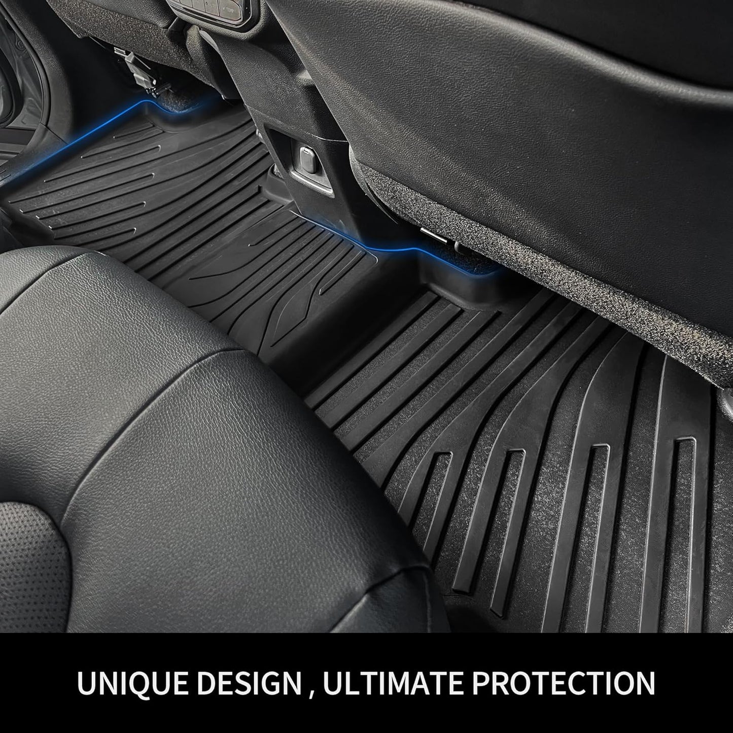 OEDRO Floor Mats for Chevrolet Equinox/GMC Terrain 2018-2024, Custom Fit TPE All Weather Trunk Mat with Backrest for Chevy Equinox Accessories, Anti-Slip Back Seat Protector for Equinox, Full Mat Set