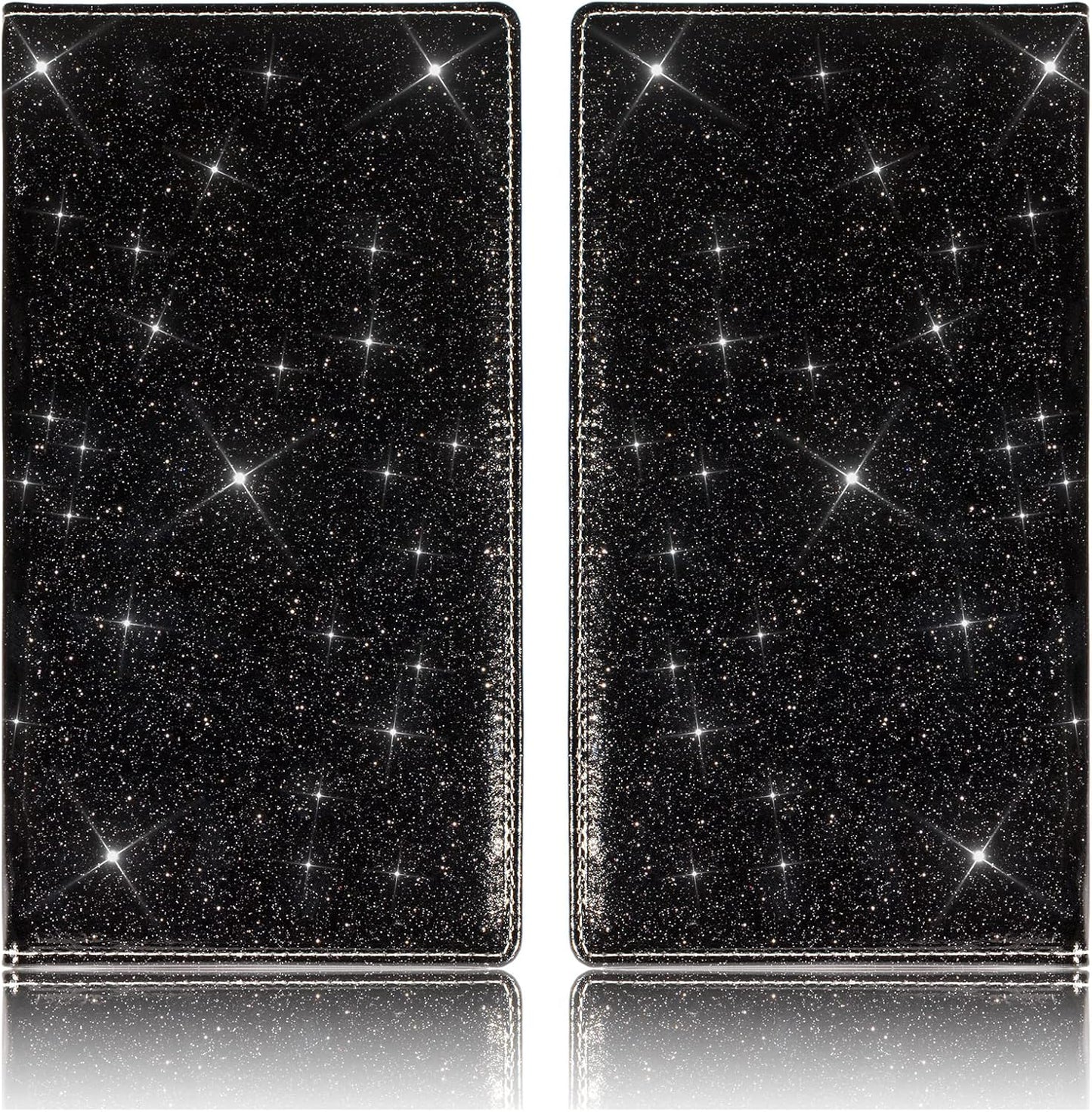 TOURSUIT Car Registration and Insurance Card Holder, Vehicle License Document Glove Box Compartment Organizer, Interior Car Accessories for Women Men Teens (Glitter Black)