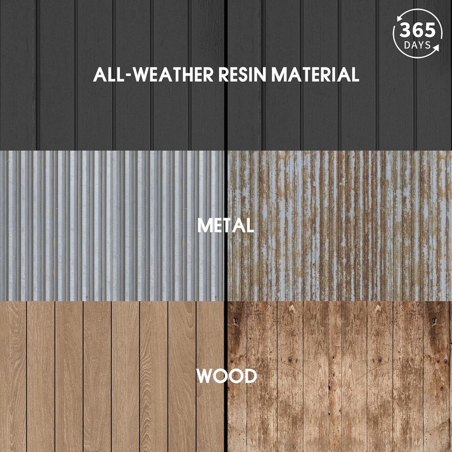 Outdoor Storage Cabinet 36 Cu Ft with Lockable Doors, Portable Horizontal Resin Storage Shed -Easy to Assemble, Waterproof Outdoor Storage Box for Backyards,Patios Black