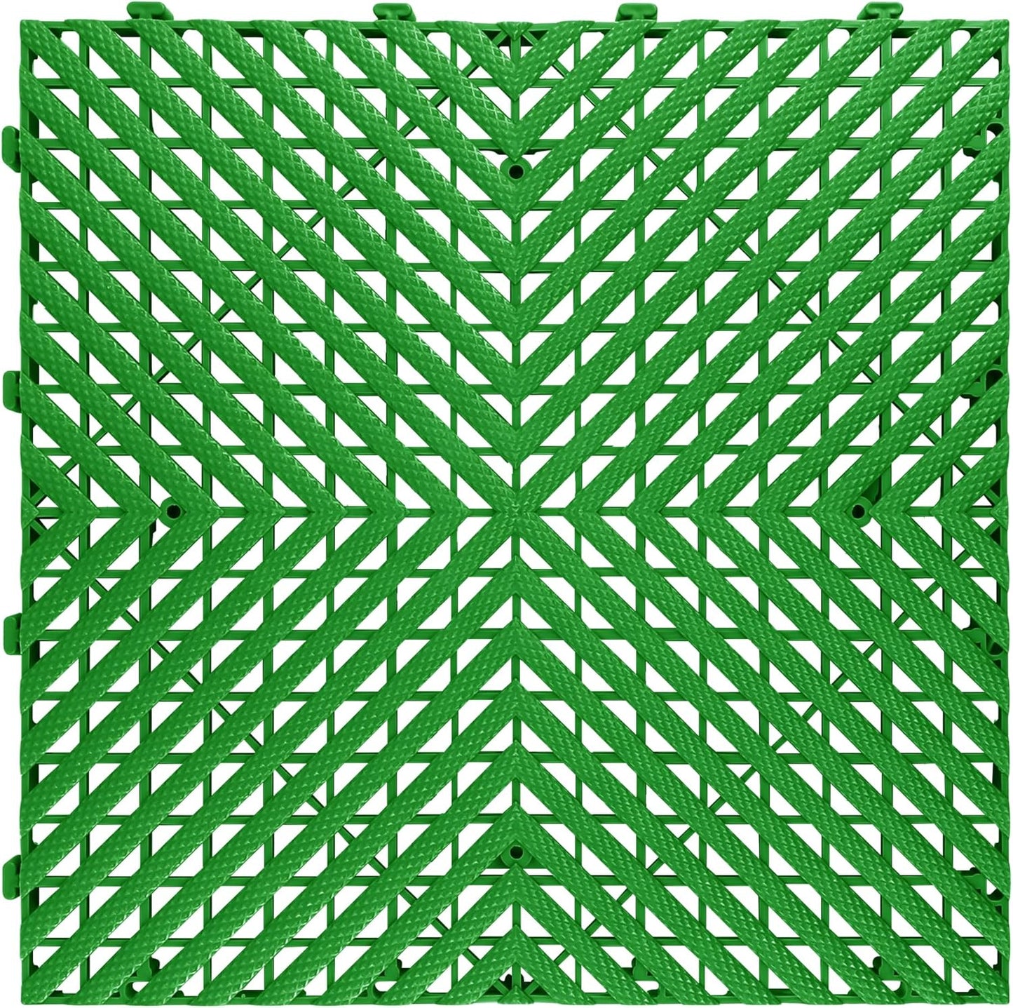 Interlocking Garage Floor Tiles - 0.79in,Vented, Self-Draining, Non-Slip Flooring, Modular, Virgin Polypropylene, Ideal for Garages, Patios, Basements, Decks -51.6 sq ft (Green, 30PCS) (Green, 30PS)