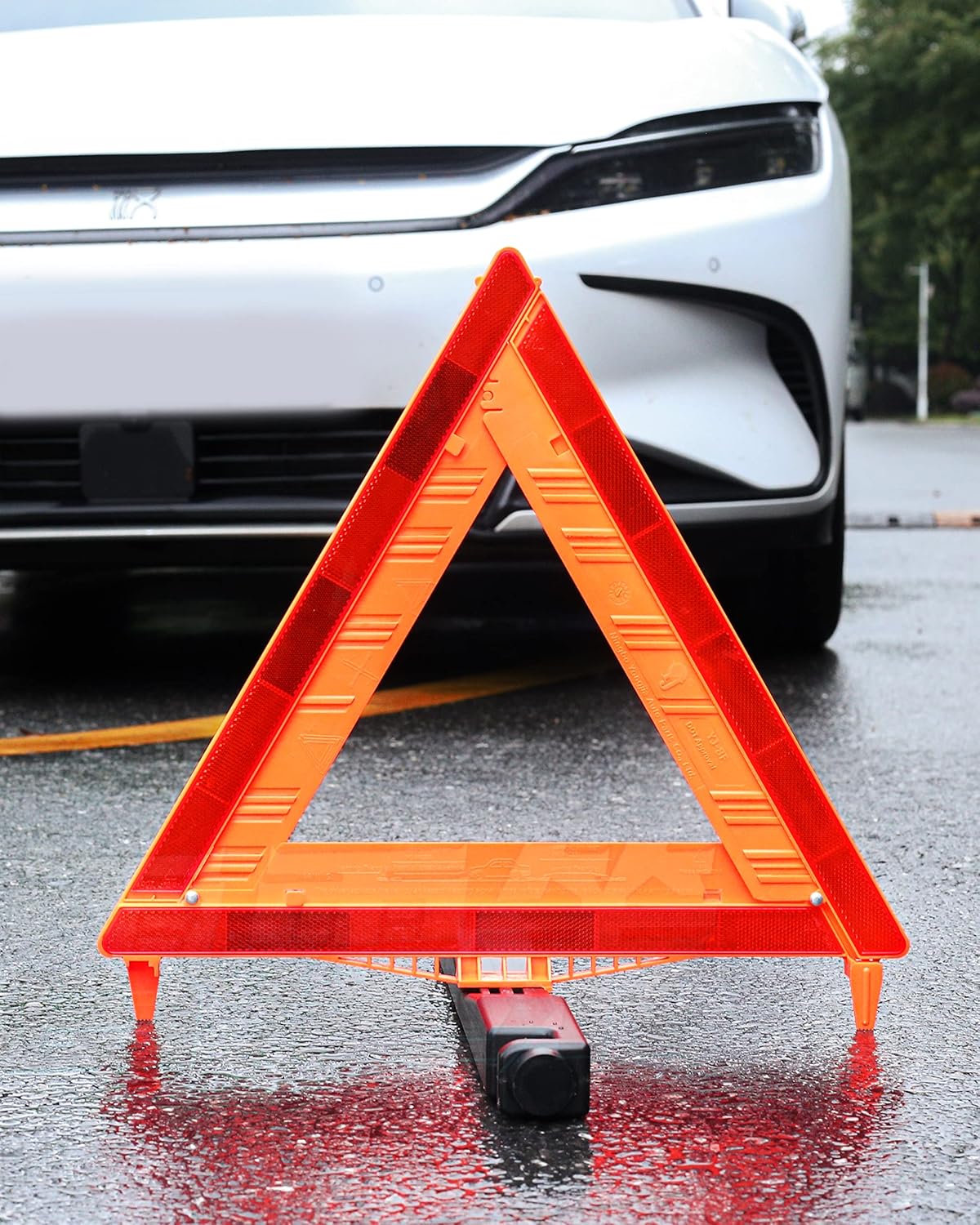 3 Pack Warning Triangle DOT Approved, Foldable Emergency Safety Reflective Triangles for Roadside Vehicles Breakdown with Carrying Case