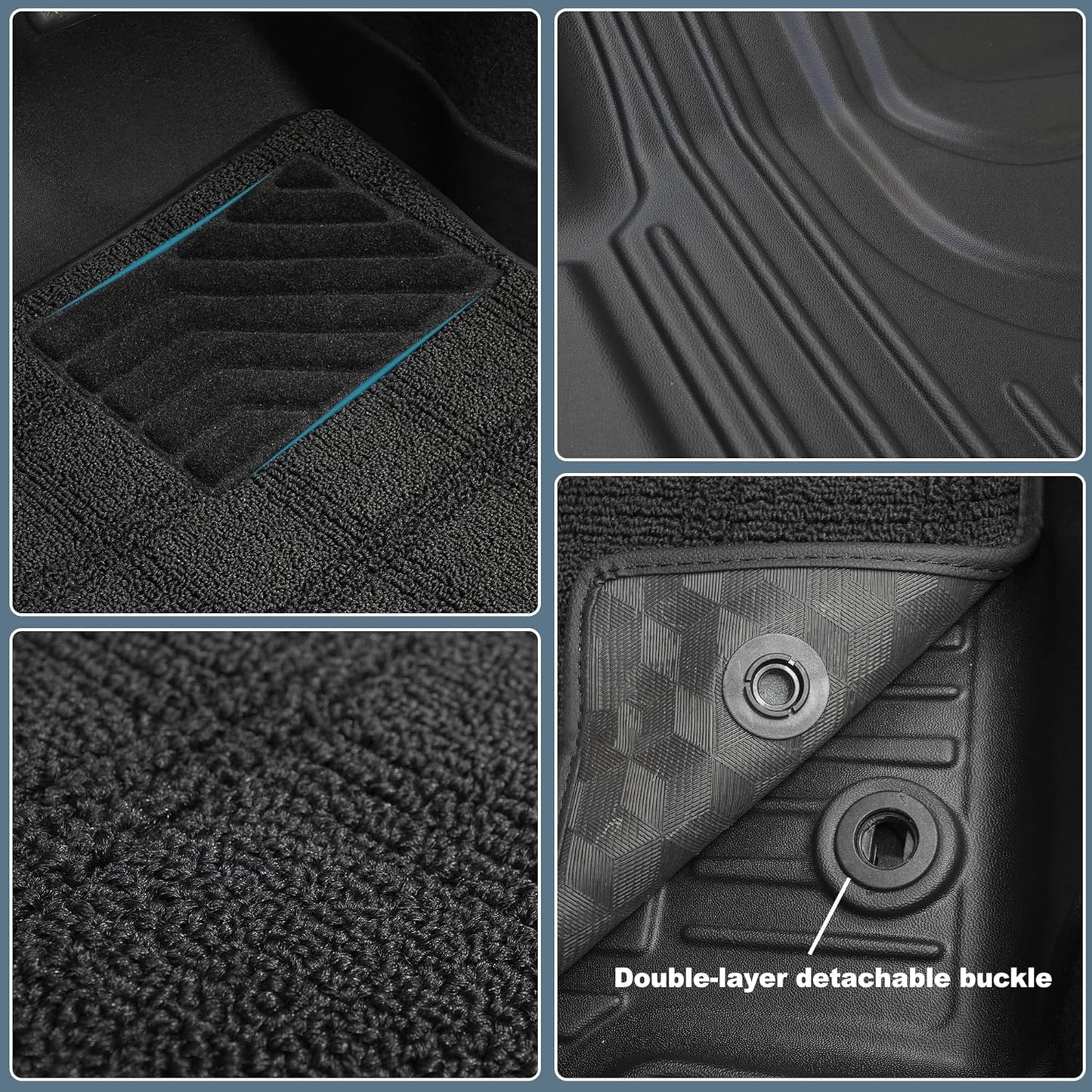 TPE Floor Mats & Carpet Mats Fit for HRV: 2016-2021 2022 Honda HRV Double Floor Mats All Weather Durable TPE Anti-Slip Car Floor Liner Waterproof Custom Fit Front and Rear Row Liner Car Mats HRV