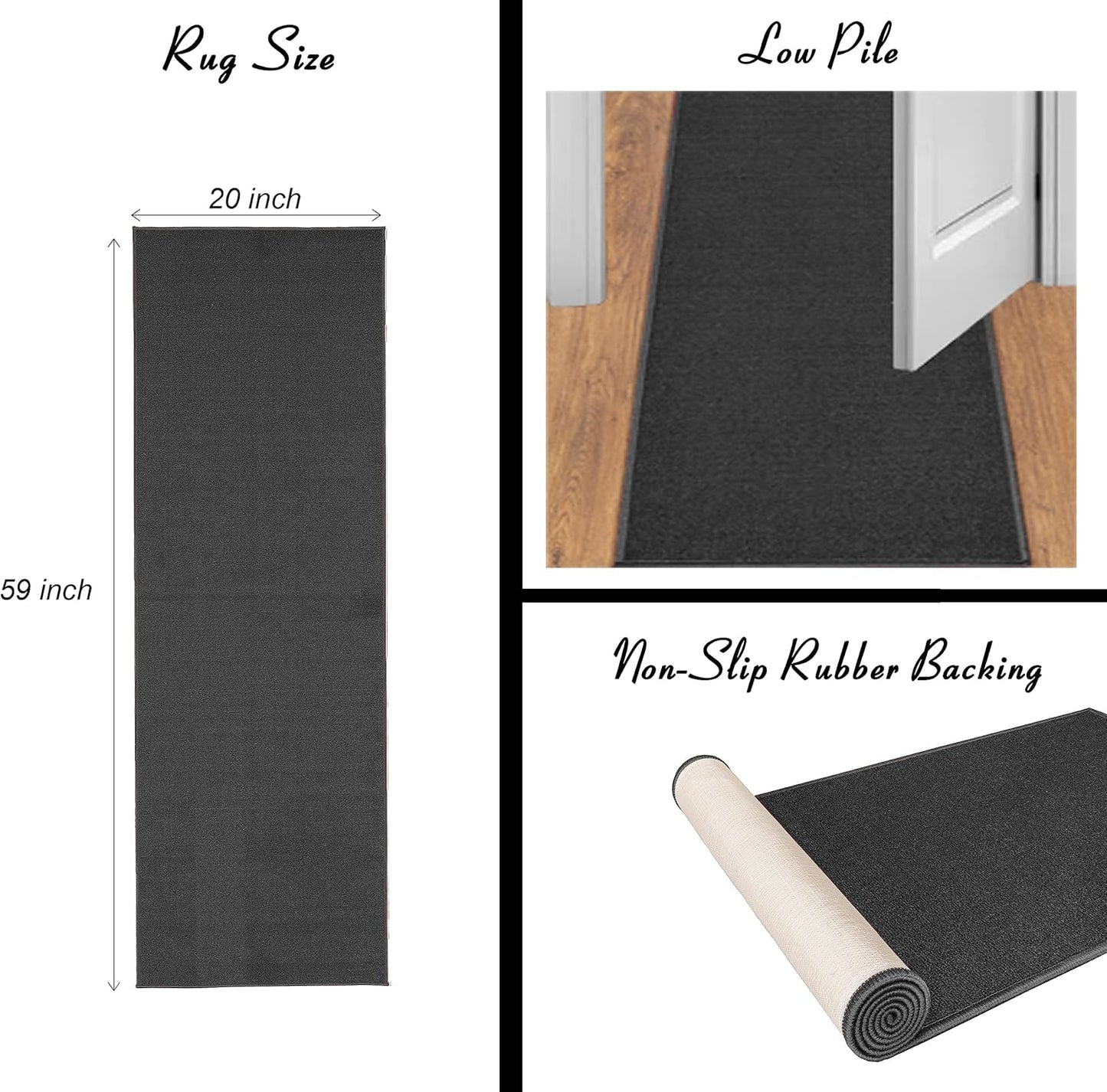 Ottomanson 20" x 59" Laundry Room Rug - Non-Slip Mat for Laundry & Mudroom - Durable, Stain-Resistant, and Easy to Clean - Perfect for High-Traffic Areas - Runner Rug for Entryway Bathroom, Red