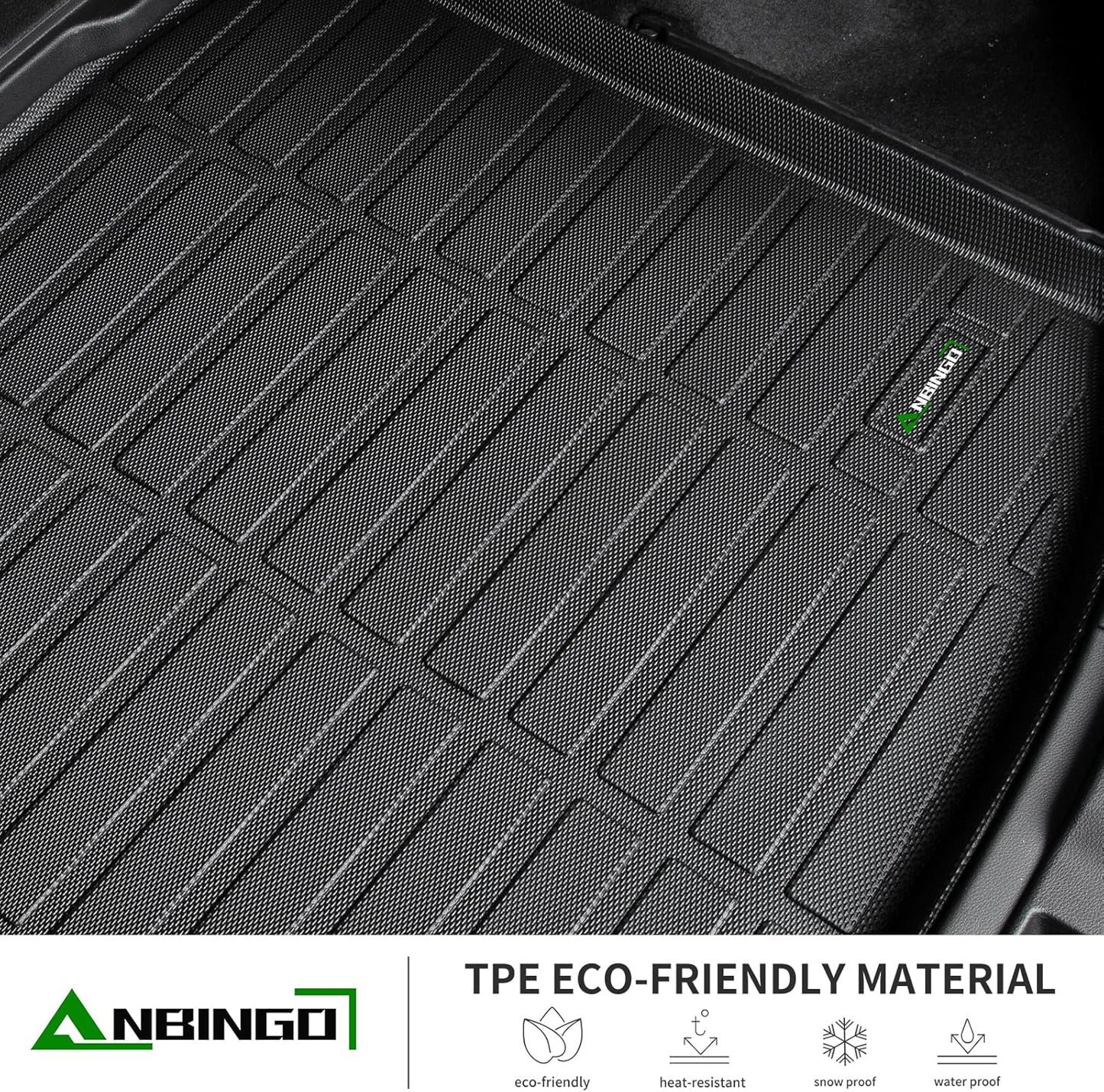 ANBINGO® Cargo Liner for 2025 2026 CR-V Hybrid, 2024 CR-V, 2023 CR-V Hybrid (Cargo Tray in Highest Position) Fit CRV Hybrid Automotive Trunk Mat Accessories - Black