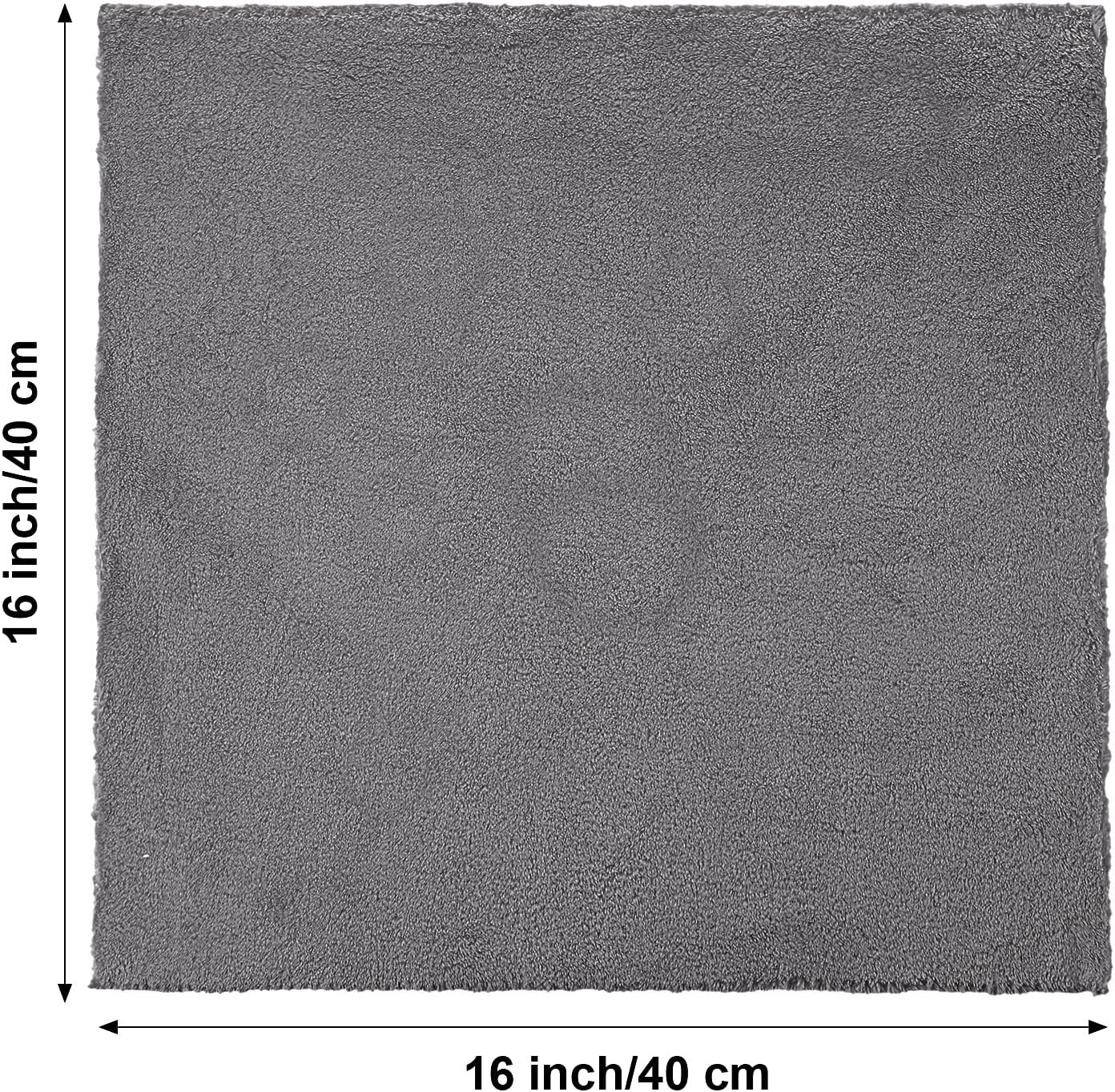 Shimeyao 30 Pcs Edgeless Microfiber Plush Towels for Cars Detailing Drying Wash Polishing Absorbent Cleaning Cloths, 500 GSM, 16 x 16 Inch(Gray)