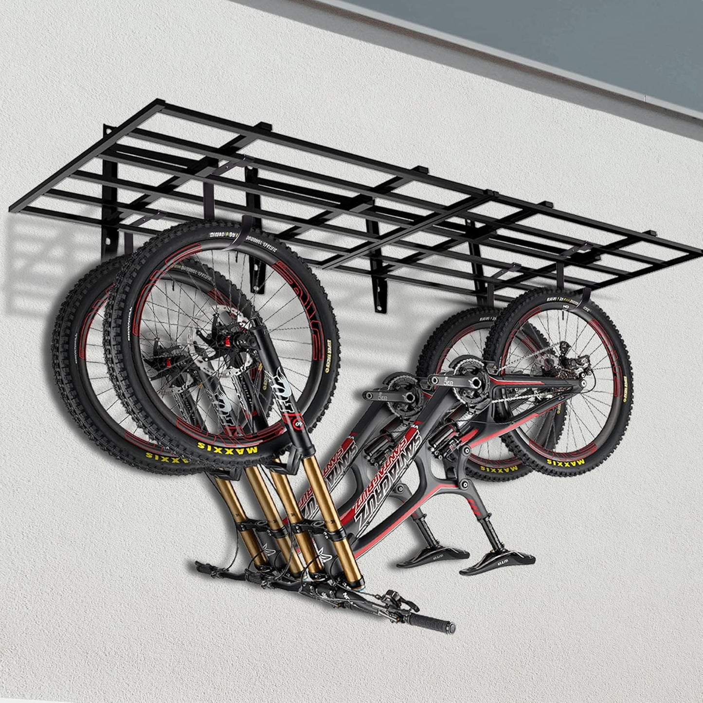 4-Pack Heavy Duty Add-On Flat Hook Accessory for Garage Ceiling and Wall Storage, Alloy Steel, Black - Suitable for FLEXINOUMTS Racks